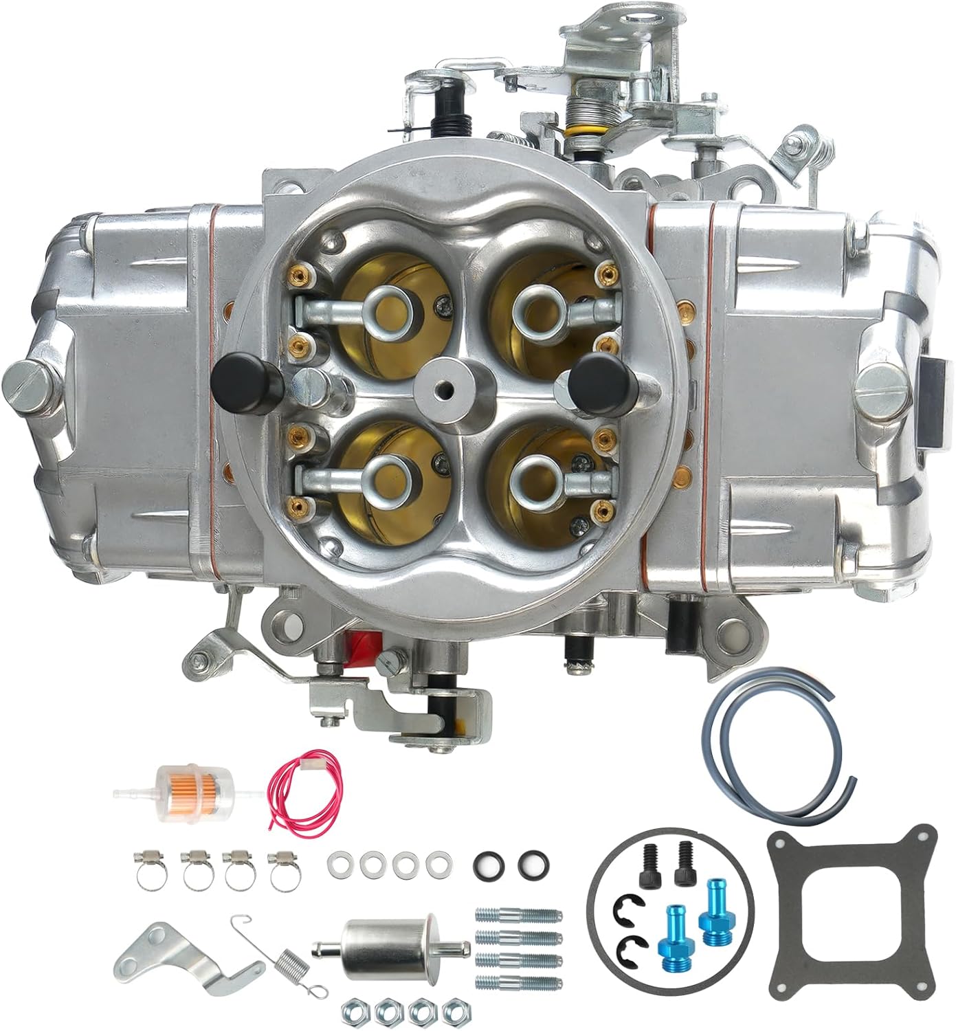 BR-67200 Carburetor for Holley Quick Fuel Brawler 750 CFM 4 Barrel Mechanical Secondary Carburetor 4150 Square Bore No Choke Dual Inlet