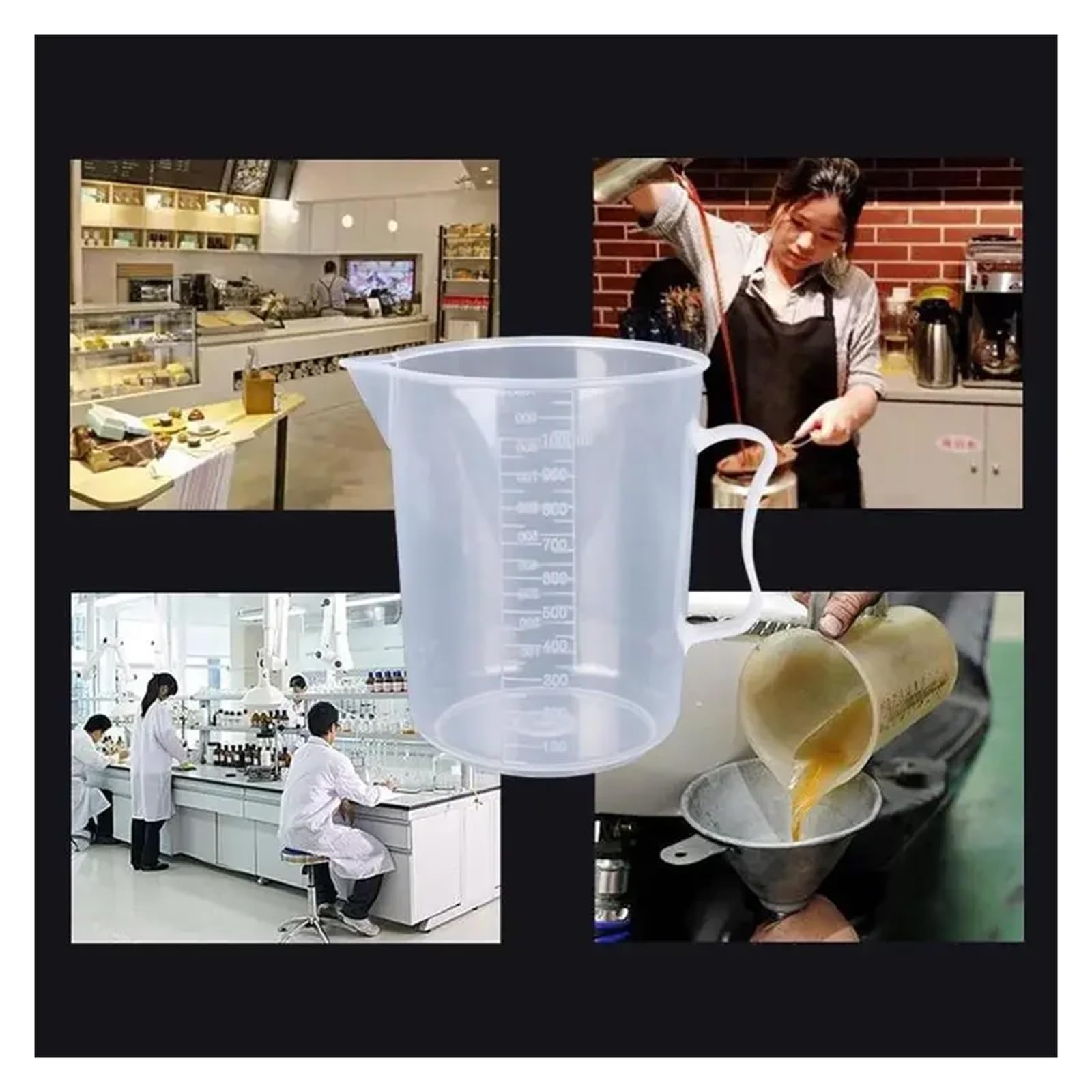 Taza Medidora Jarra medidora de líquidos for cocina, jarra con asa, 3 unidades, 250/500/1000/2000 ml, boquilla for laboratorio Jarra Medidora Cocina(1000ml)