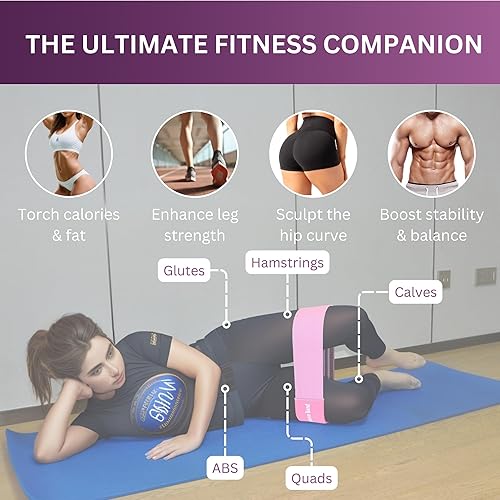 Miniatura 6 de Bandas de resistencia de tela ajustables con niveles de resistencia medios, bandas de ejercicio antideslizantes para hombres y mujeres, bandas de