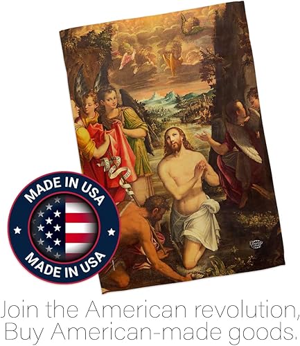 Miniatura 5 de Juego de banderas de jardín con diseño de bautismo de Cristo, colgante de pared religioso, esperanza gracia paz, paloma de la paz religiosa,