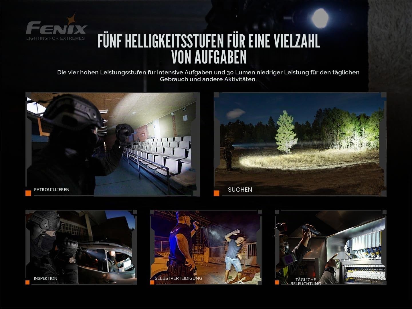 Fenix TK20R v2.0, 3000 Lumen, 21700 Powered, USB-C wiederaufladbar, APF Taschenlampe, Schwarz
