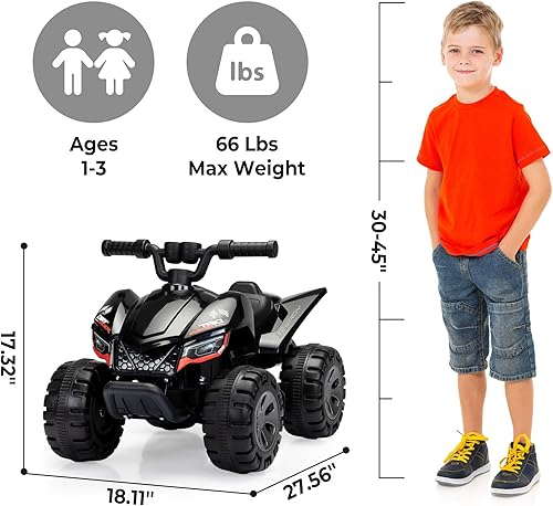 Miniatura 6 de TOBBI Juguete de paseo para niños pequeños, cuádruple de 4 ruedas con sistema de rociado fresco, 4 ruedas Quad ATV Play Car Vehículos eléctricos con