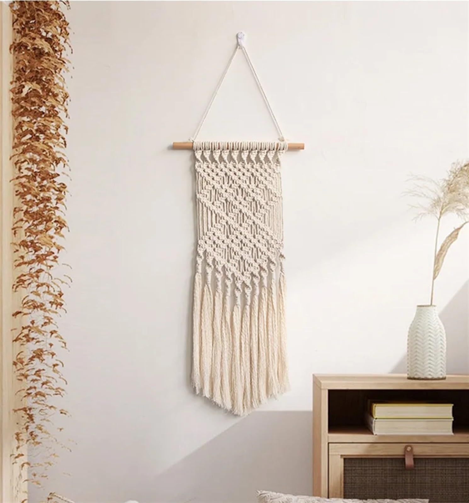 FonHNDG Gewebter Makramee-Wandteppich, Zimmer- und Gartendekor, Heim- Dekoration for Schlafzimmer, Wandkunst, Ästhetik, Dekorationsartikel, Ornamente Für die Dekoration von Wänden(Style1)