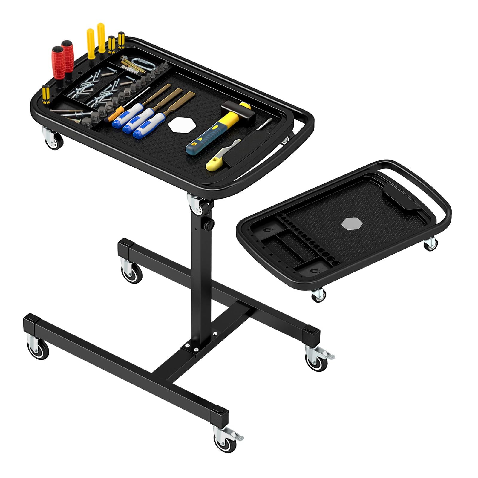 COSTWAY Chariot à Outils Roulant 2 en 1, Hauteur Réglable