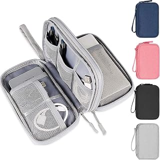 Electronics Organizer Travel Case, Shockproof Carrying Case Hard Protective EVA Case, Waterproof Universal Cable Storage Bag for Cable, Cord, Charger, Phone, Earphone, Cable Management Hard Drive Bag