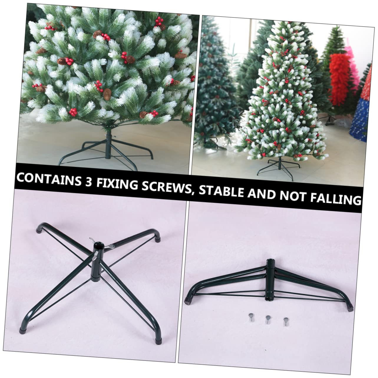 FONDOTIN Christmas Tree Base Artificial Tree Stand Artificial Christmas Tree Stand Christmas Tree Stand for Live Tree Xmas Tree Base Stand Rotating Stand Metal The Fence Universal To Rotate