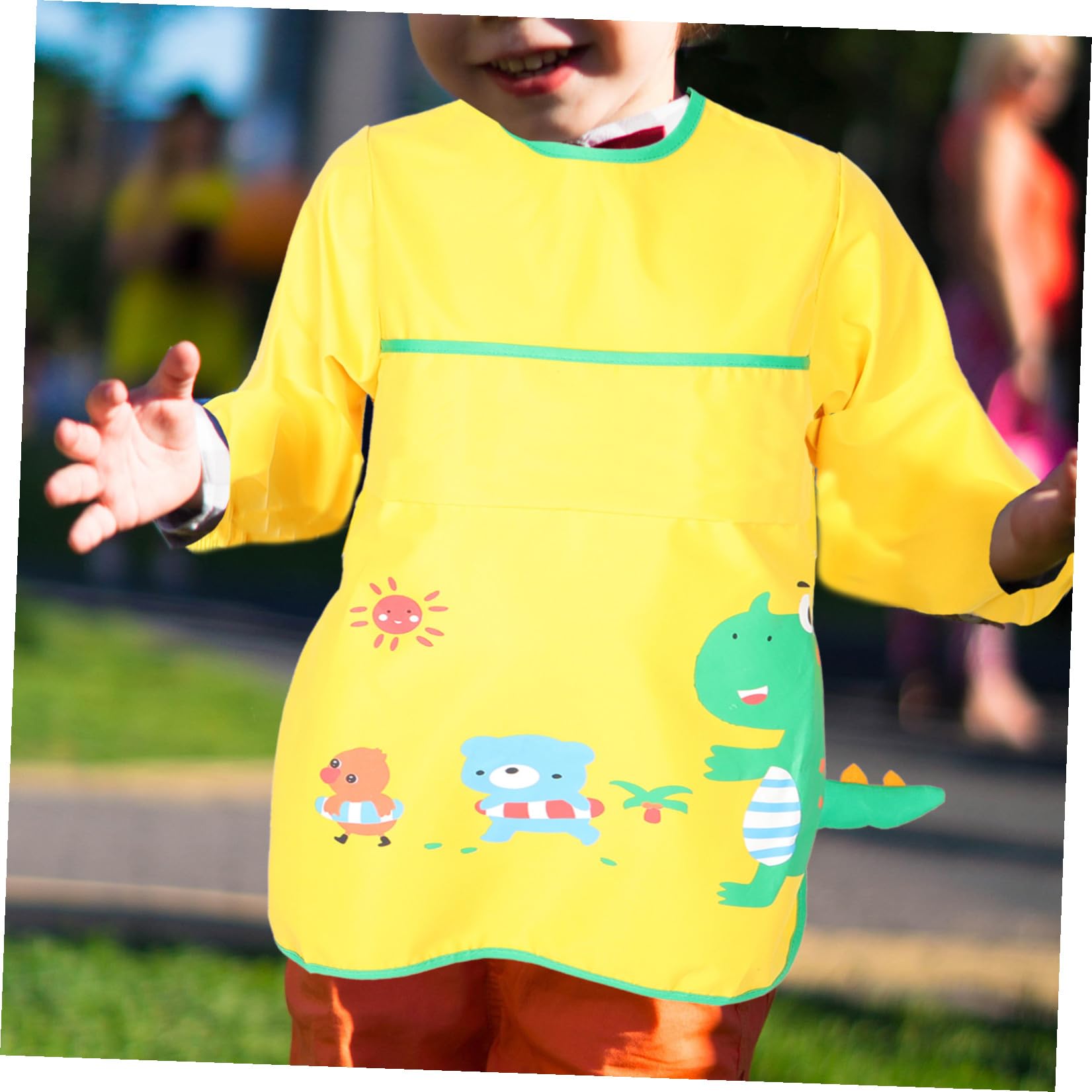 TOYANDONA 3st Kinderschürze Bastelschürze Für Kinder Malschürze Schürze Malen Cartoon-babyschürze Esszubehör Für Babys Kunstschürze Für Kinder Kindermalkittel Lange Ärmel Lätzchen Polyester