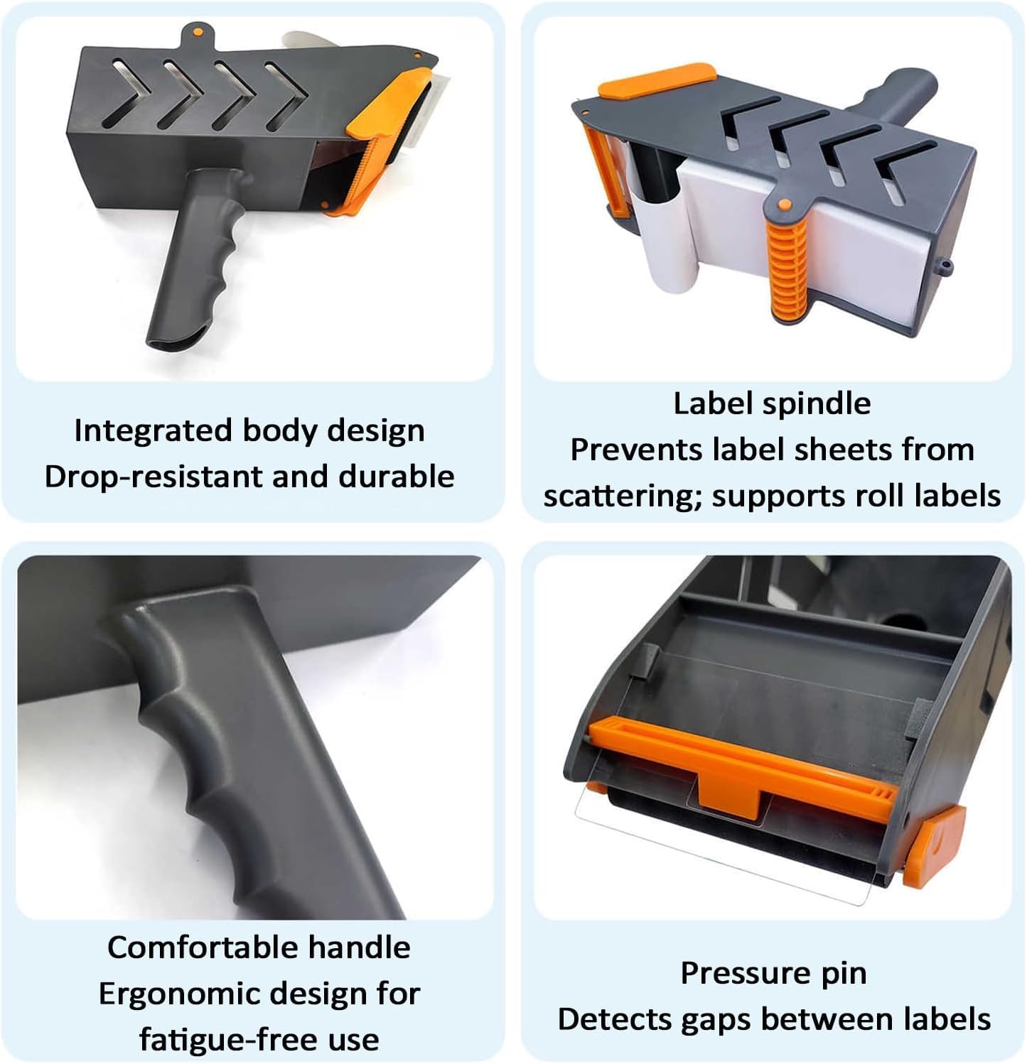 Applicatore Manuale di Etichette di Spedizione, Pistola Applicatrice di Codici A Barre, Supporta Etichette A Fisarmonica Alte 65 Mm E in Rotolo con Diametro Esterno di 14 Cm, Non Richiede