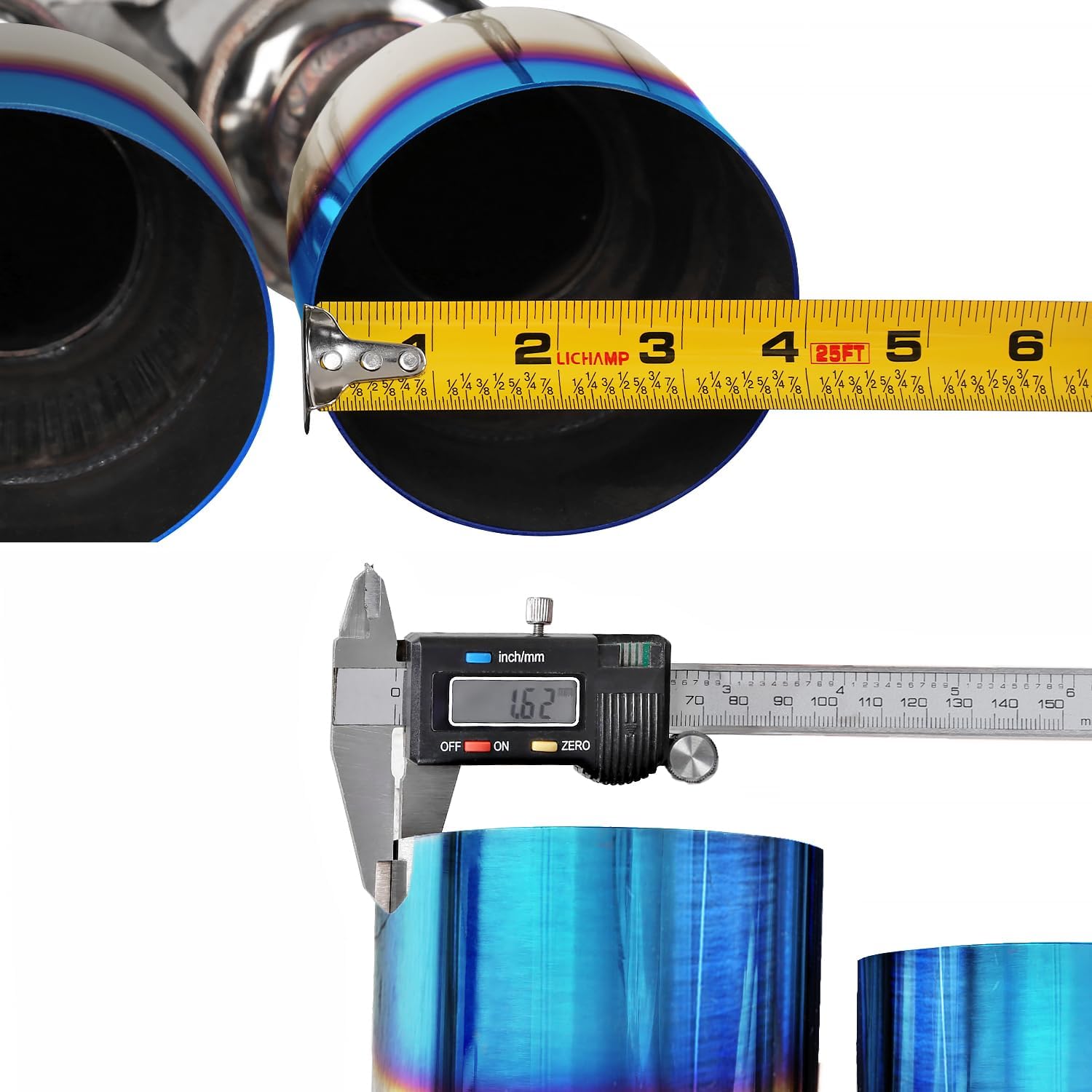 Spec-D Tuning 4" Stainless Steel Quad Burnt Tip Catback Exhaust System Compatible with 2015-2021 Subaru WRX STI