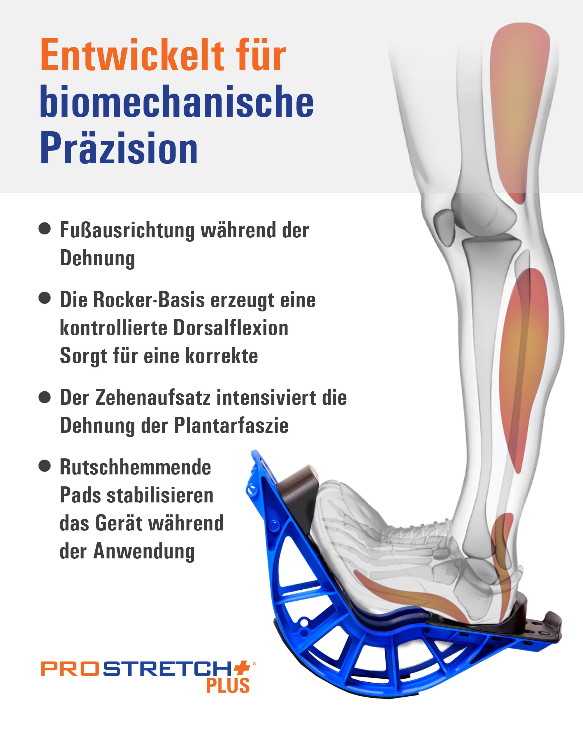 ProStretch Plus Foot Rocker – Wadendehner & Fersenkeil zur Entlastung der Achillessehne bei Plantarfasziitis – Effektiver Wadendehner