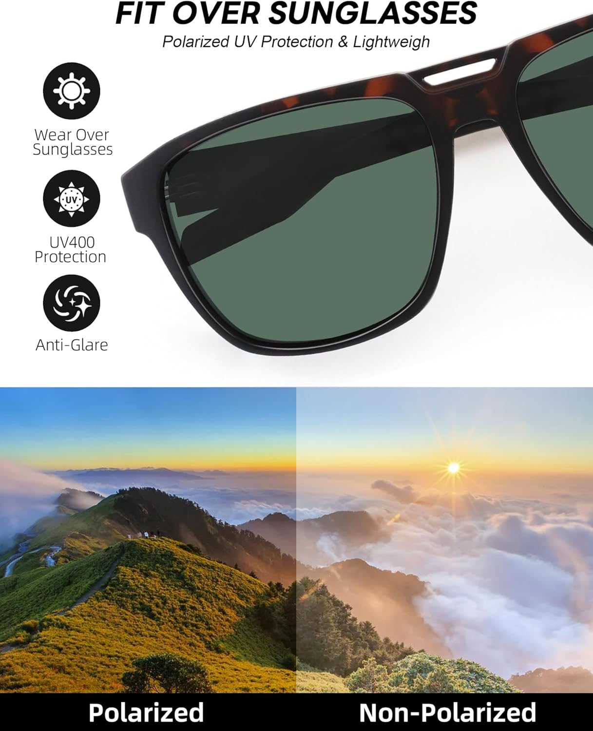 PANNER Retro Polarized Sunglasses with Side Shields for Men Steampunk Sun Glasses Goggles Night Vision Glasses - Image 6