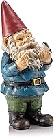 Alpine Corporation 12" Garden Gnome with Bird Statue - Colorful Polyresin Outdoor Yard Decor, Weatherproof & Whimsical