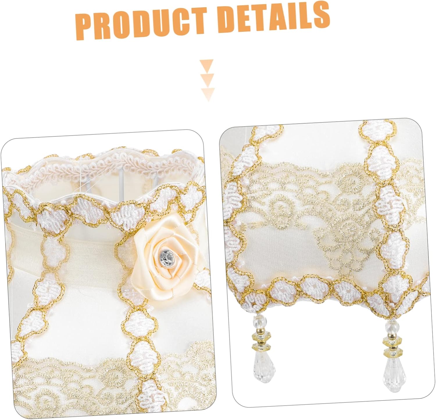 European Style Beaded Lampshade Tassel Vintage Cloth Design for Floor and Desk Lamps for Bedroom and Living Room