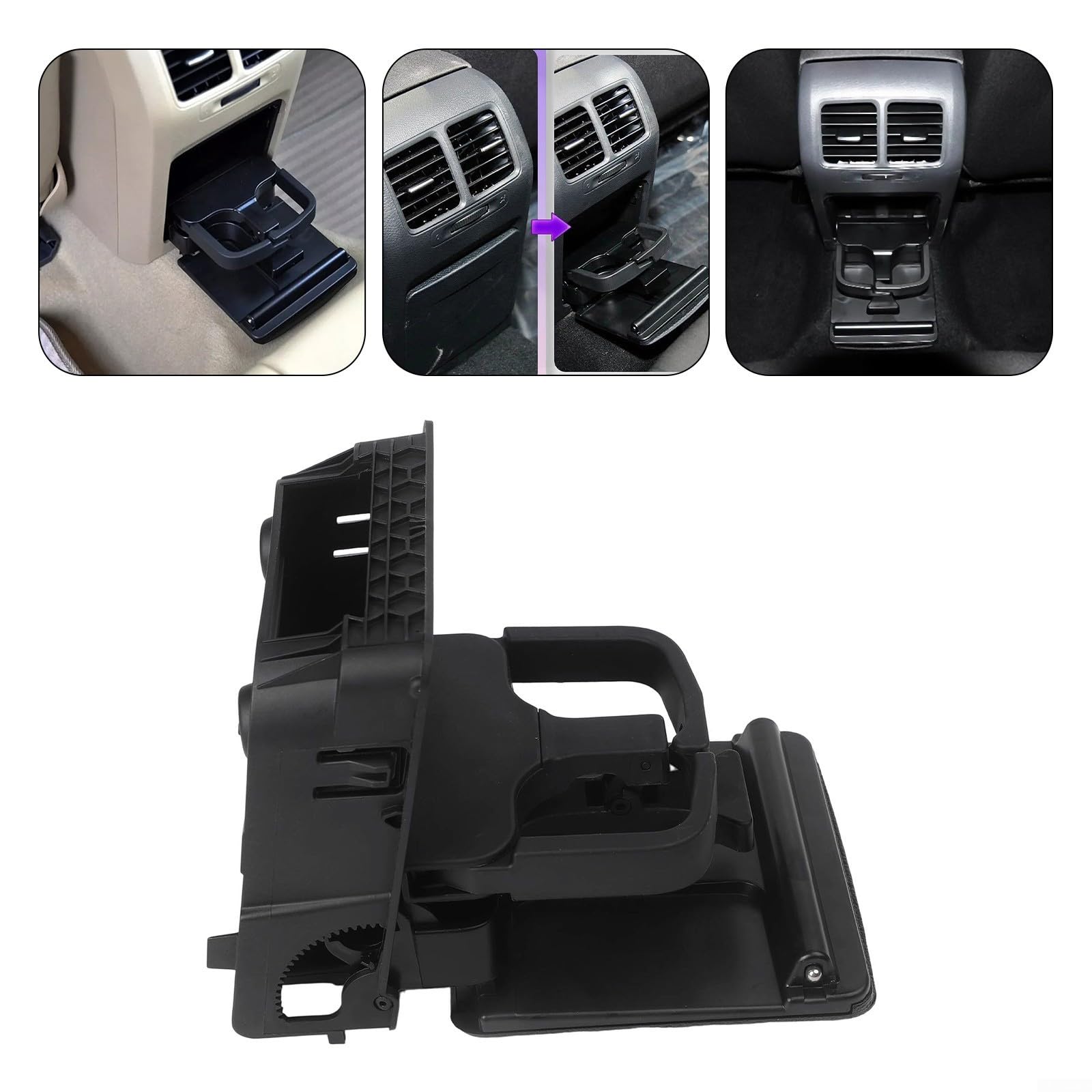 HpLive 1K0862532F - Supporto per bicchieri, per sedile posteriore Golf 5 6 R32, doppio supporto