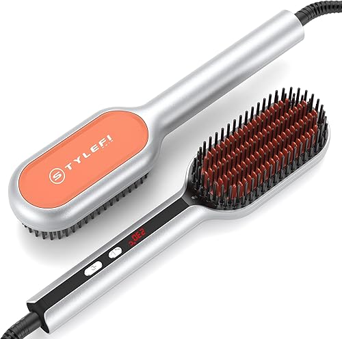 Peine alisador de cabello con iones negativos para mujeres, doble voltaje, peine caliente de cerámica para mujeres, plancha plana para cabello