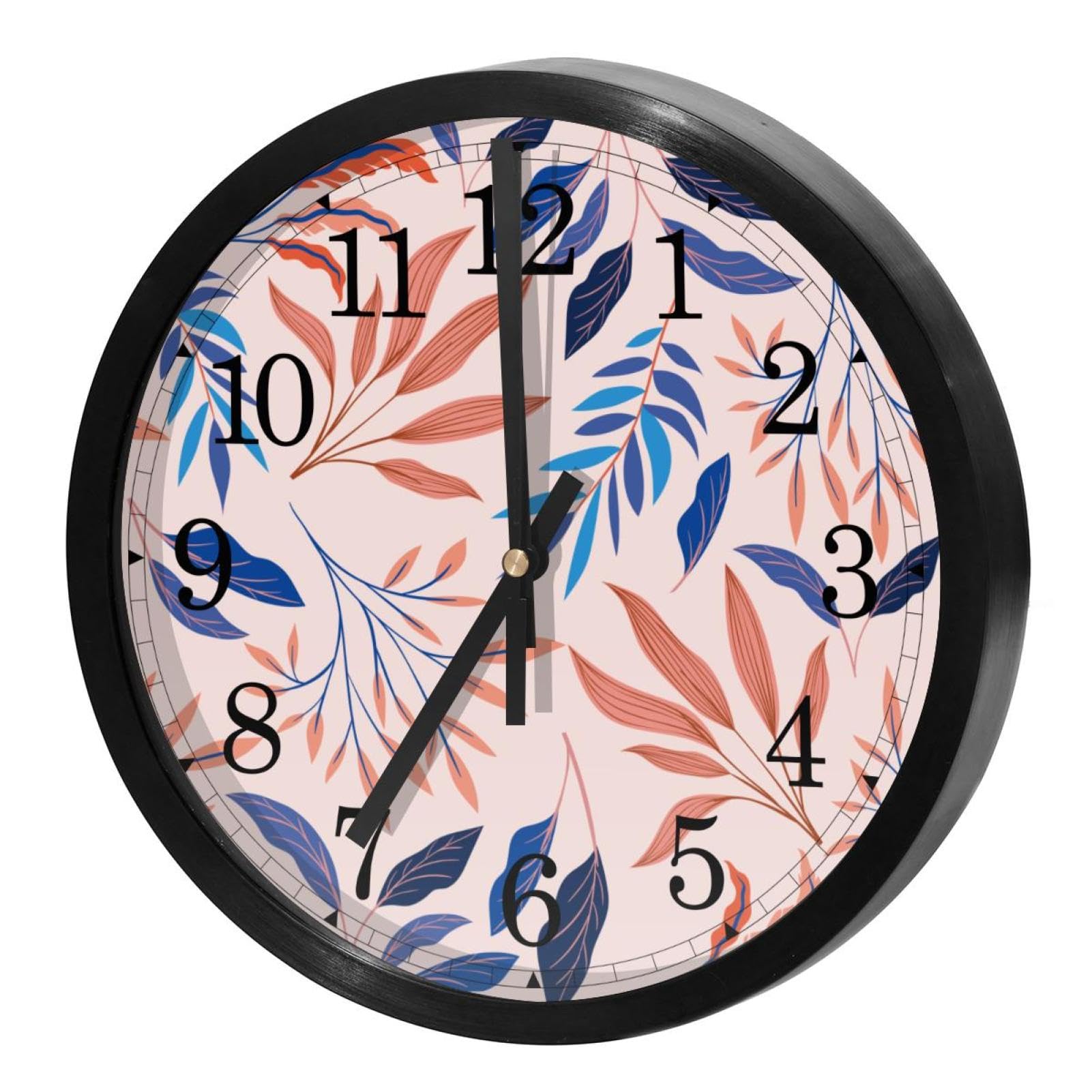 Horloge murale quartz silencieuse ronde à piles avec motif coloré pour décoration maison