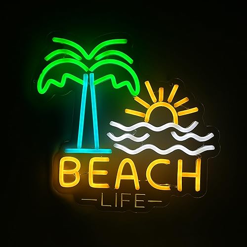 Letrero de neón Beach - Life: decoración tropical para una playa vibrante - Ambiente inspirado