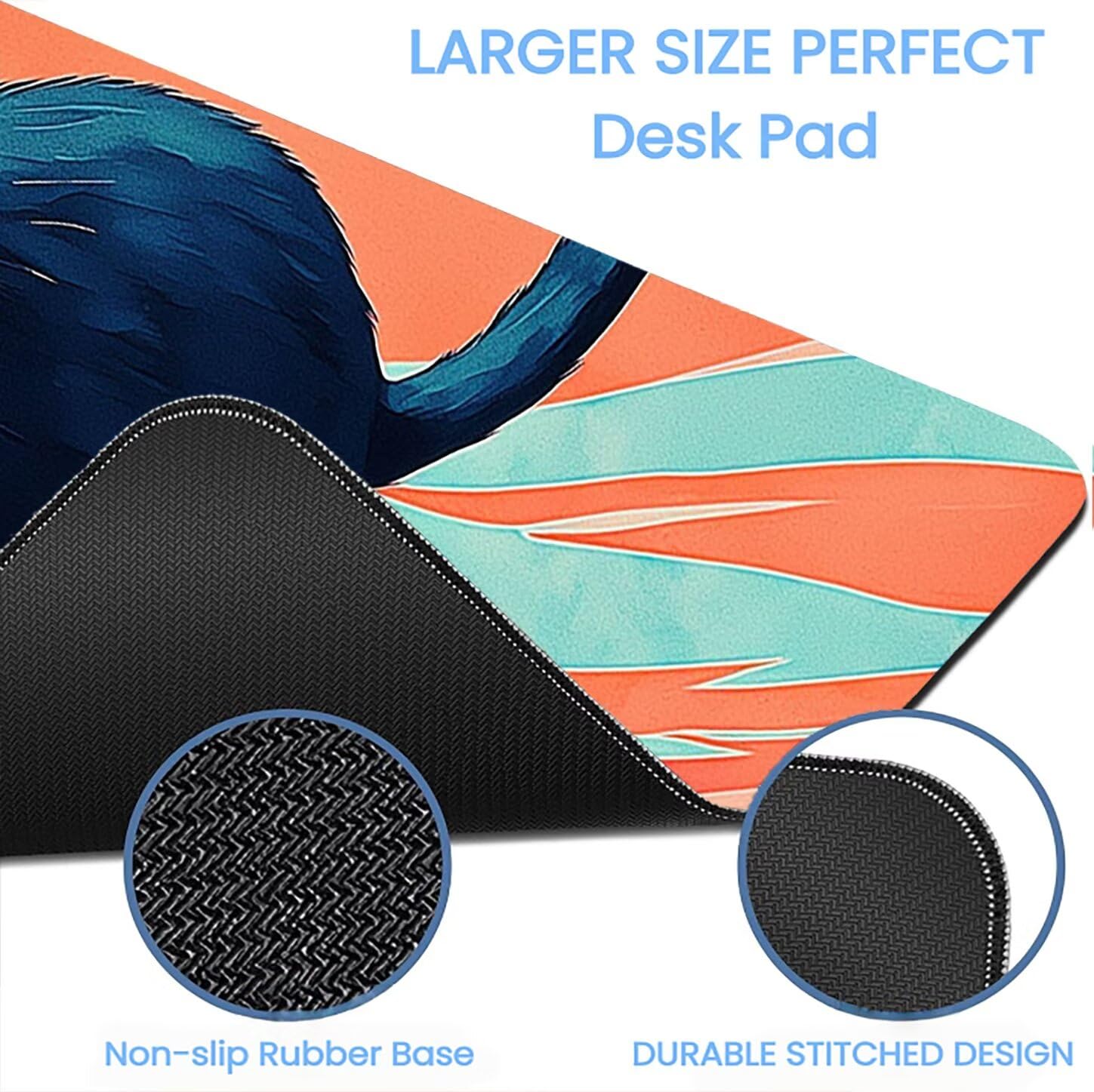 Lpfieonn Katze Schreibtischunterlage XXL, Rot Schreibtischunterlagen Großes, Gaming Mousepad XXL mit ernähter Rand und Rutschfeste Gummibasis, Wasserdicht Desk Mat für PC/Laptop/Mausa 120x60cm PF-3518