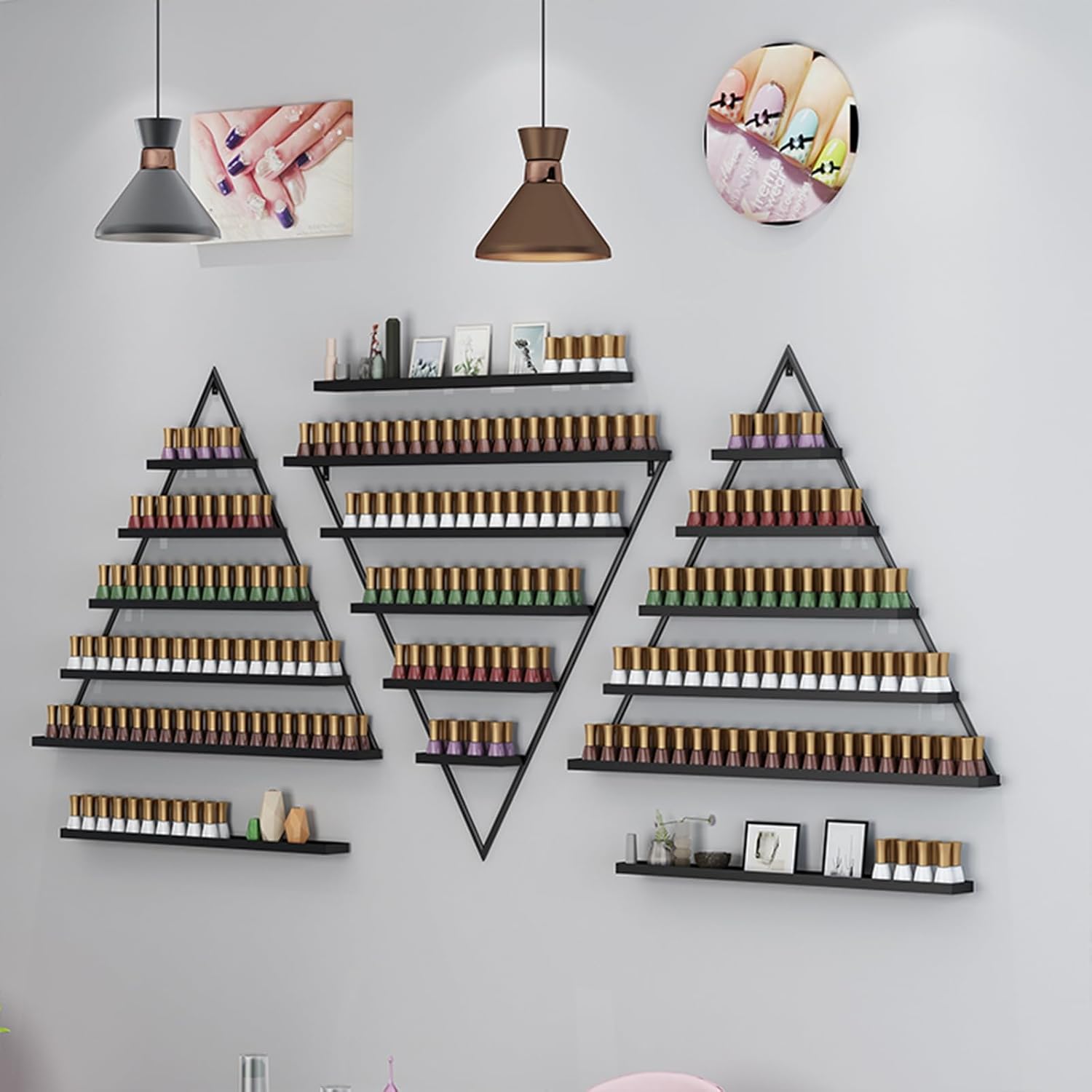 LXURY Nail Polish Rack Wall Mount Polish Racks for Nail Salon Wall Nail Polish Wall Organizer Shelf Suitable