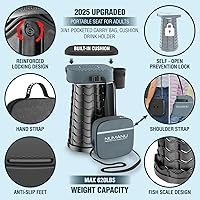 Vista 3 de NUMANU Taburete plegable mejorado 2025 y bolsa de transporte acolchada 3 en 1, máximo 620 libras, taburete portátil ajustable de altura de 18