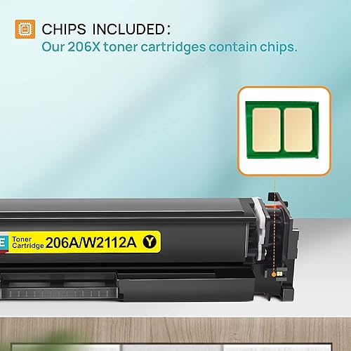 Miniatura 2 de KEENKLE Compatible Laserjet Toner Catridge de repuesto para HP 206A (con chip) (negro, cian, magenta y amarillo, 4 unidades)
