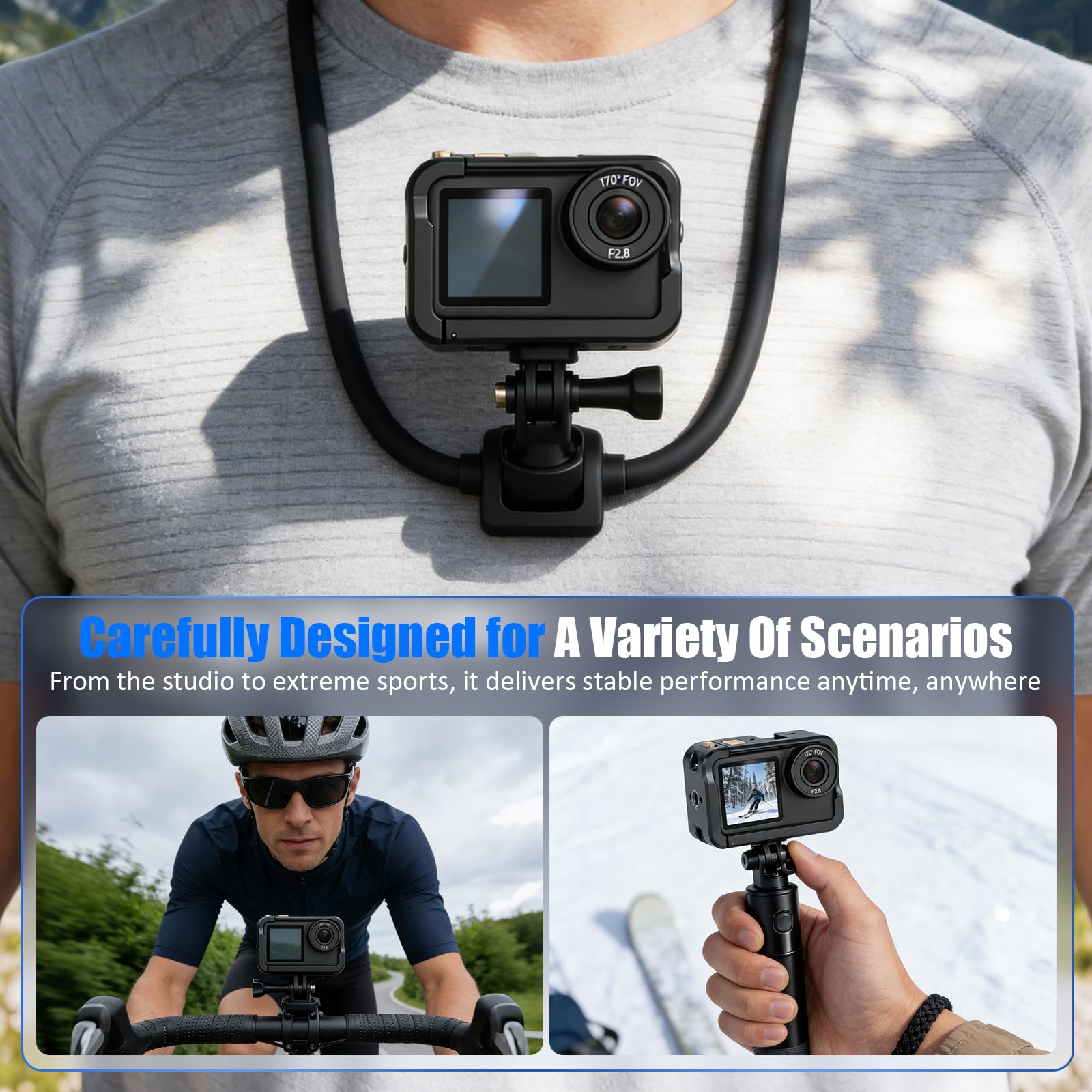 Boîtier de protection compatible avec DJI Osmo Action 6, cadre en aluminium avec adaptateur de trépied 1/4", boîtier en aluminium robuste pour accessoires de caméra d'action, coque de protection