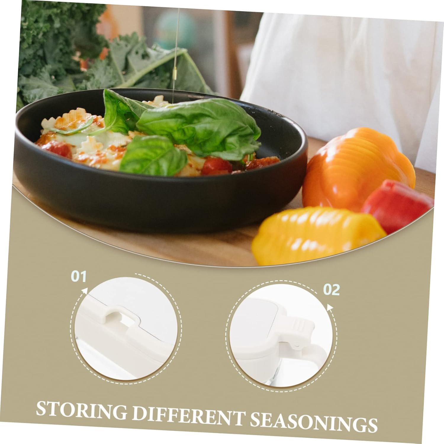 Multi-function Spice Jar Kit Condiment Container Lidded Salt Sugar Seasoning