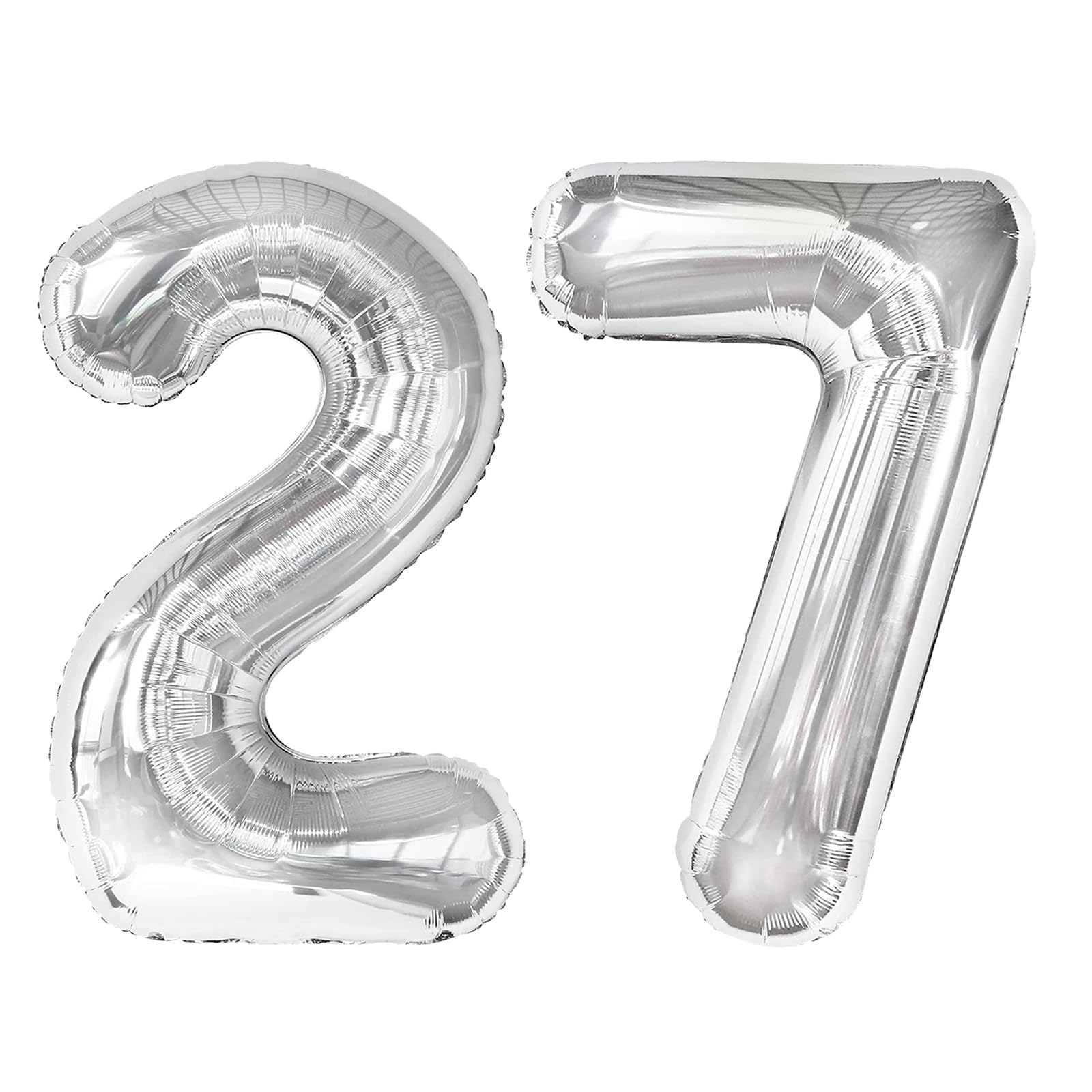 Photo 1 of KEXINGTUO 27 Silver Birthday Number Balloon, 40 Inch