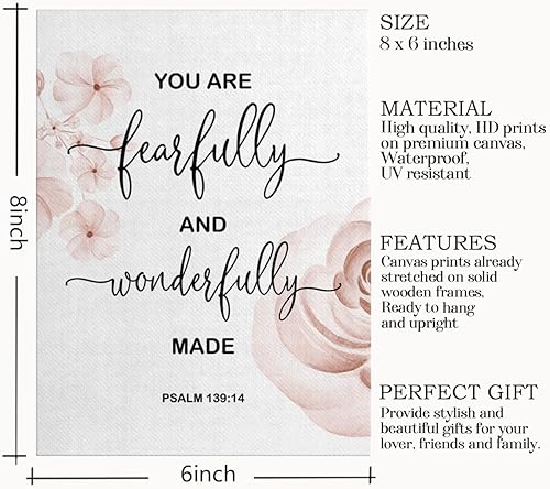Miniatura 2 de Decoración de pared con versículos de la Biblia, decoración cristiana para el hogar, You Are Fearfully and Wonderfully Made, decoración cristiana,