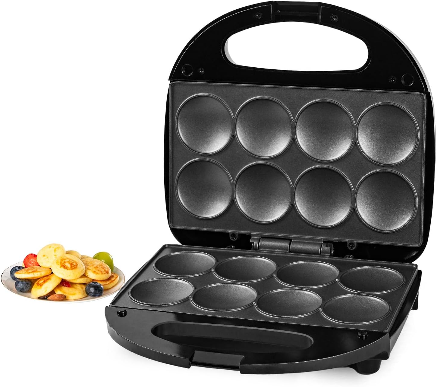 Pancake Maker, Mini Pancake Maker Machine Nonstick with Quick Heat-Up Make 8 pcs Pancakes, Electric Pancake Maker, Great for Breakfast, Snacks and Desserts