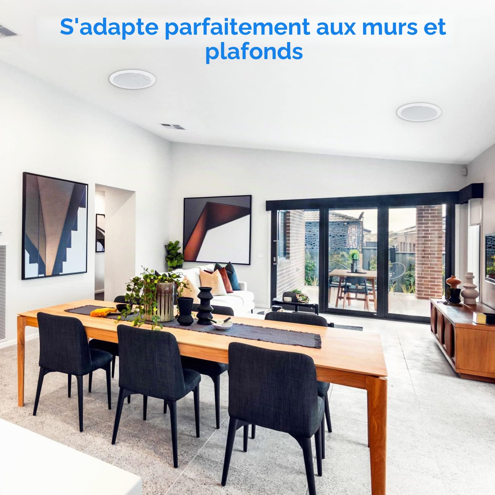 Herdio 5,25 Pouces Enceinte Encastrable Plafond Haut-Parleur 8 ohms 300 Watts