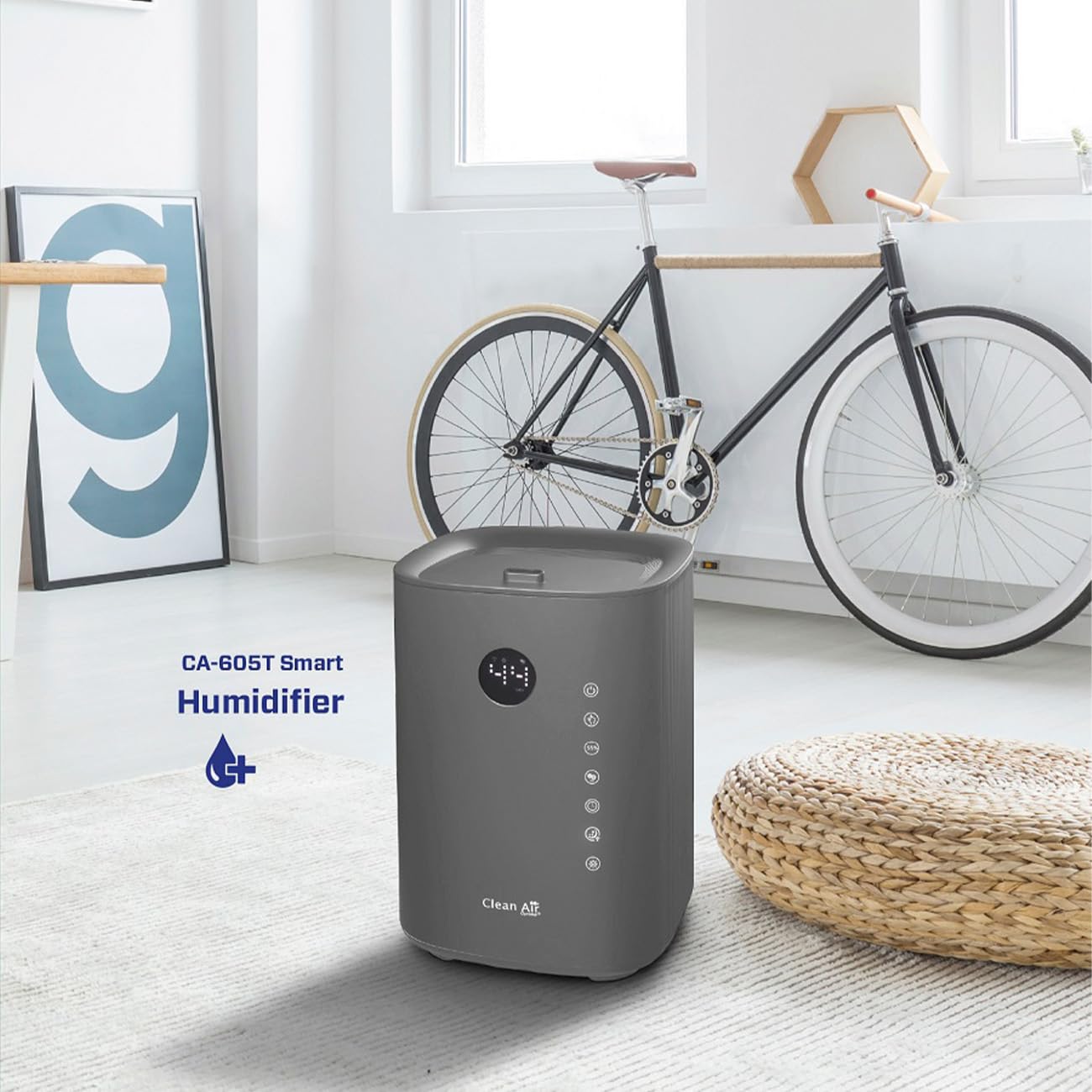 Luftbefeuchter mit UVC-Sterilisation, Ionisator und Aromatherapie! - Clean Air Optima CA-605 Smart Top Filling - Befeuchtungsleistung max. 480 ml/h - Geeignet für Räume bis 65m²/160 m³ (Titan)