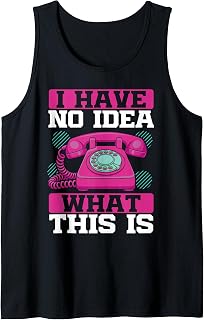 I Have No Idea What This is 70s 80s Retro Landline Phone Tank Top
