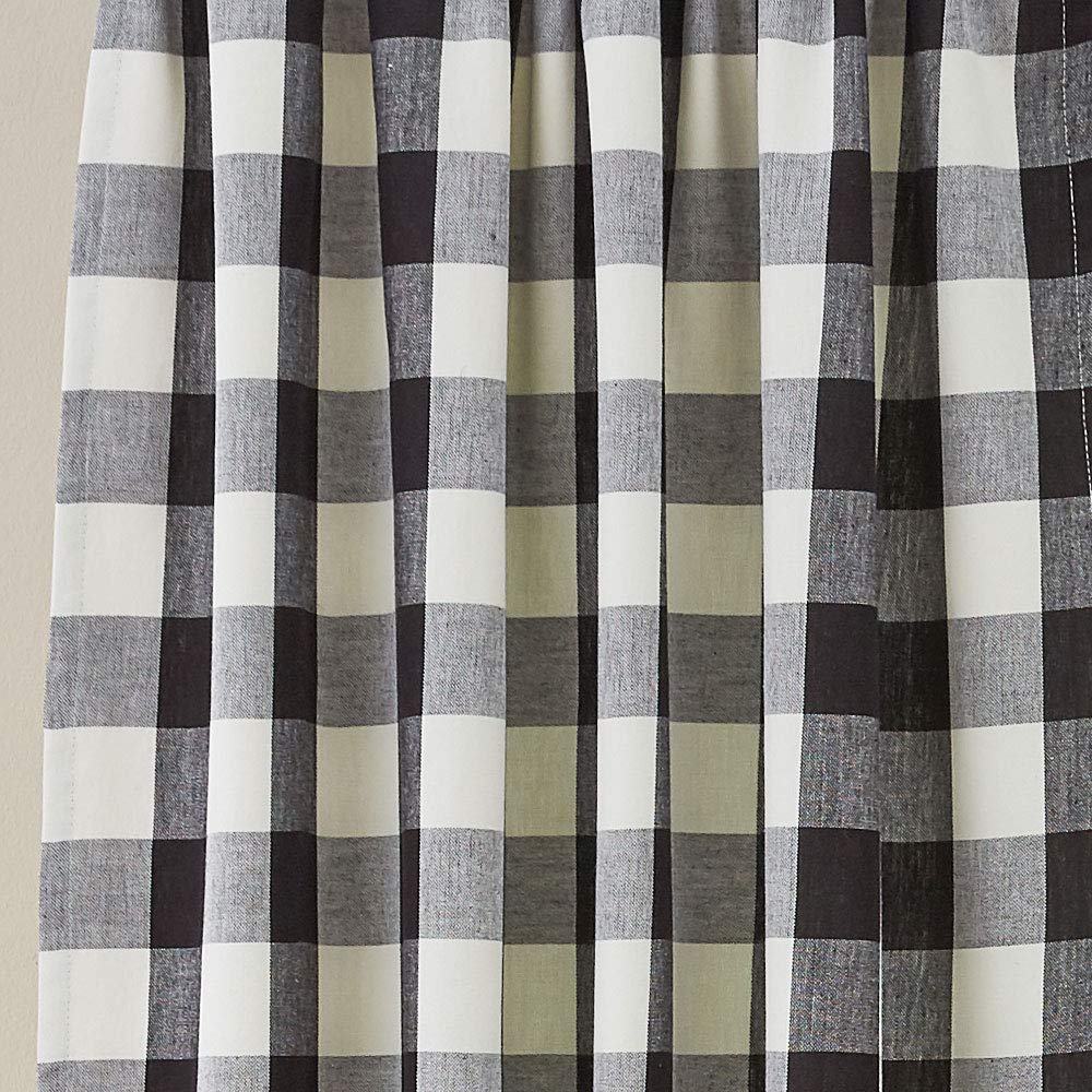 Park Wicklow China Black and Off-White Check Fabric Shower Curtain Designs