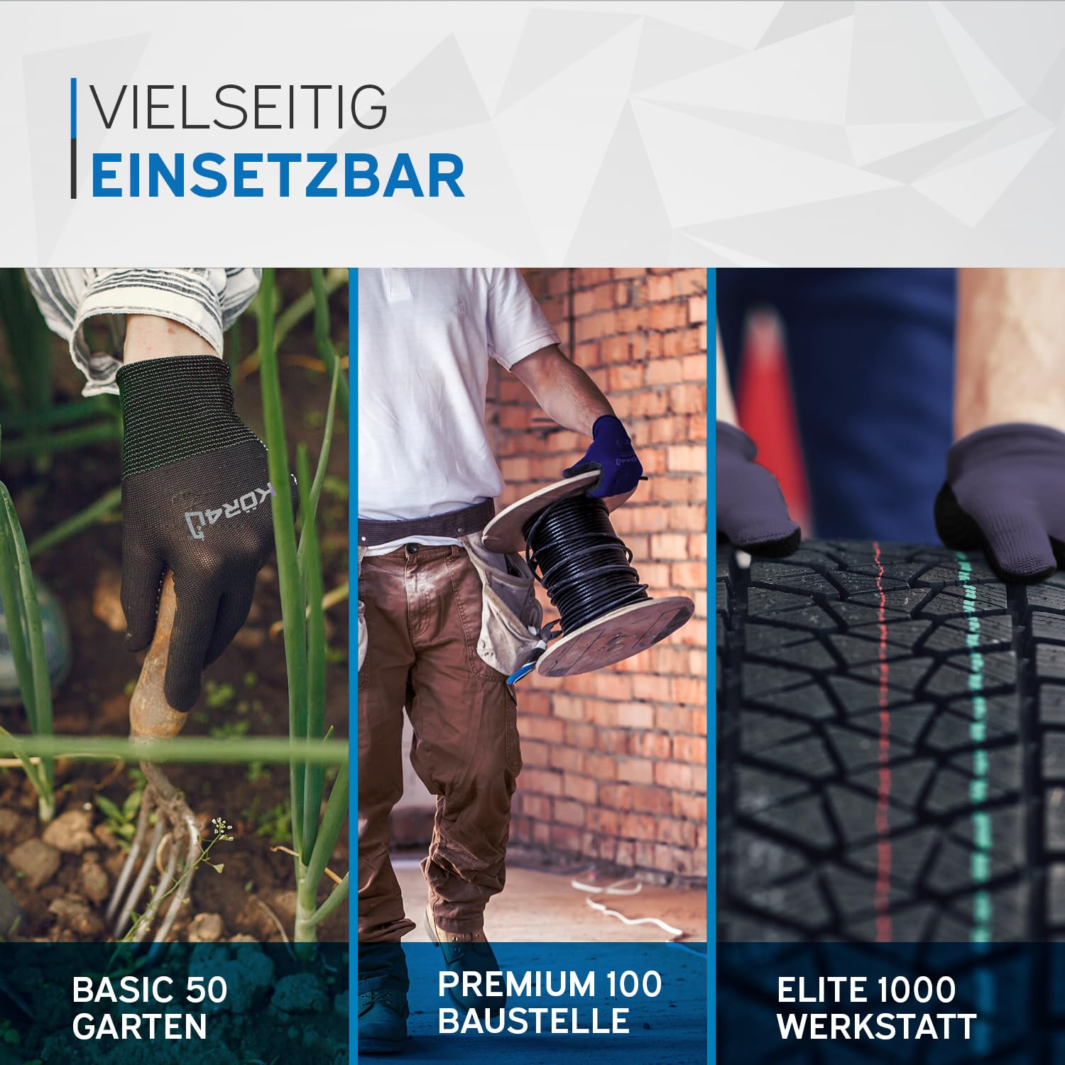 kör4u 140 Paar Arbeitshandschuhe Latex-beschichtet atmungsaktiv, guter Grip
