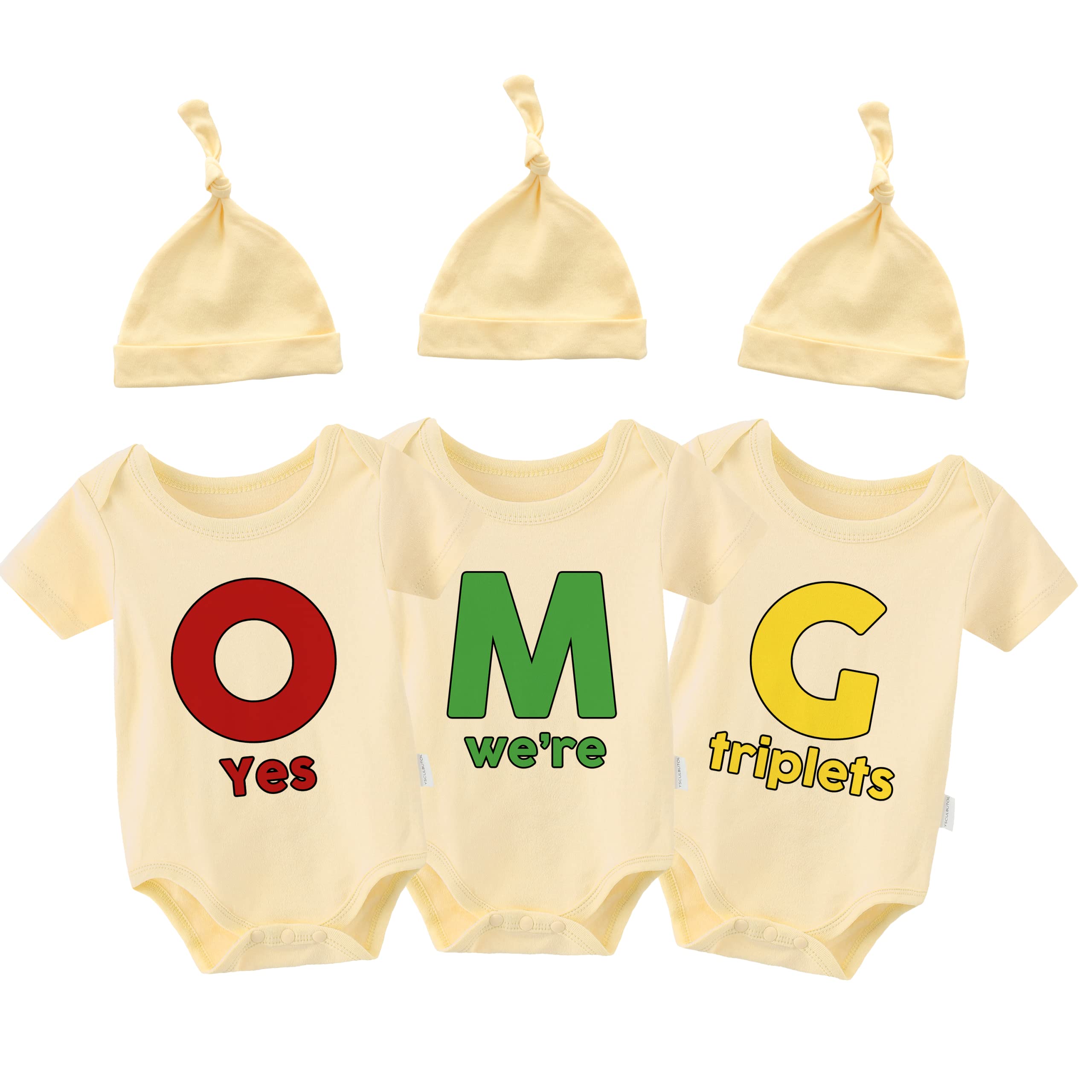 Ysculbutol Baby Triplets Bodysuits Omg Cute Outfit Infant Triplets