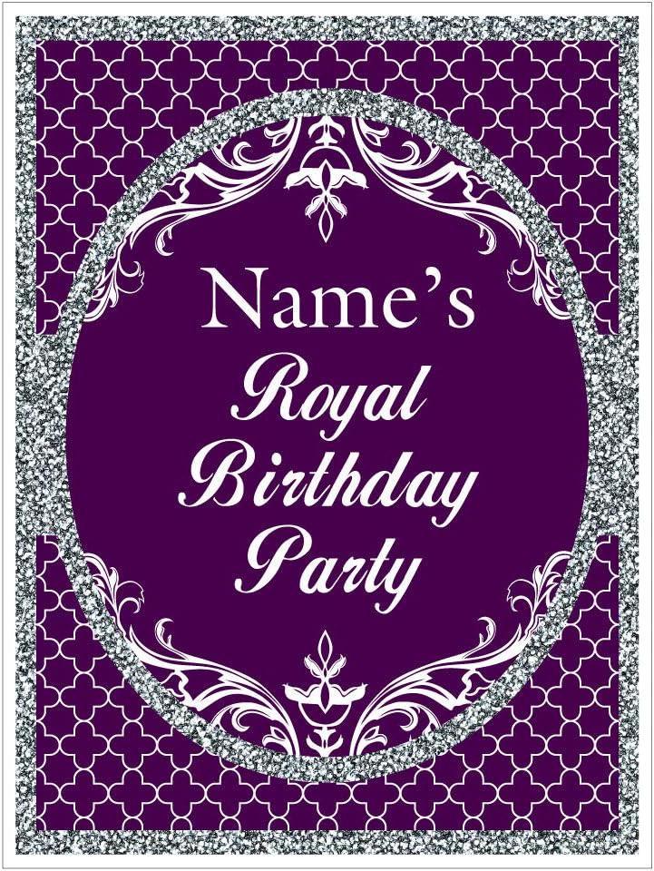 VictoryStore Custom Royal Birthday Decorations: Welcome Royal Birthday Yard Sign 18 inches x 24 inches Set of 2 Signs Includes EZ Stakes (Blue)