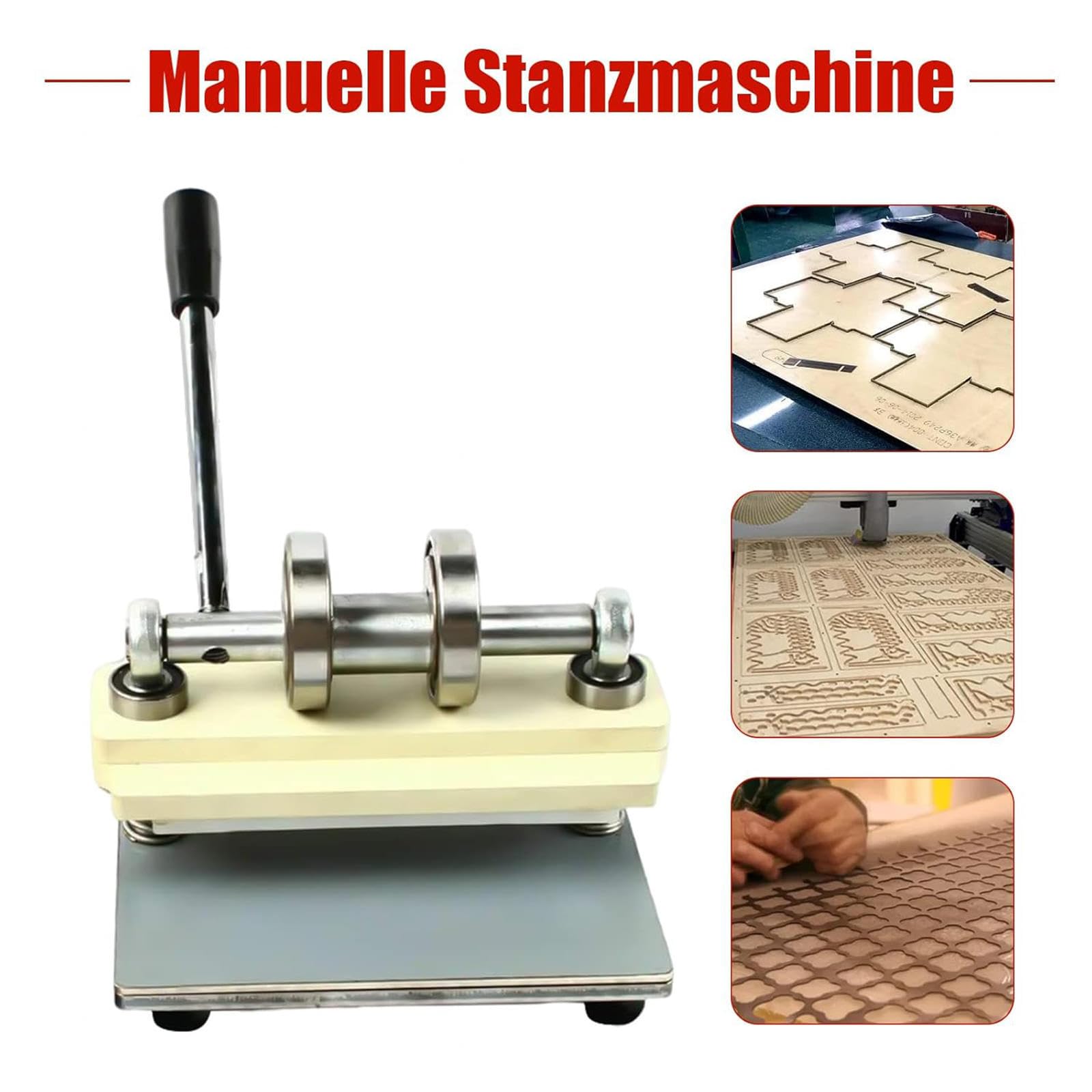 Generisch Diese manuelle Lederstanze, Handprägepresse, Kreisschneidmaschine für Stoff, Papier, Silikon - 100x140mm
