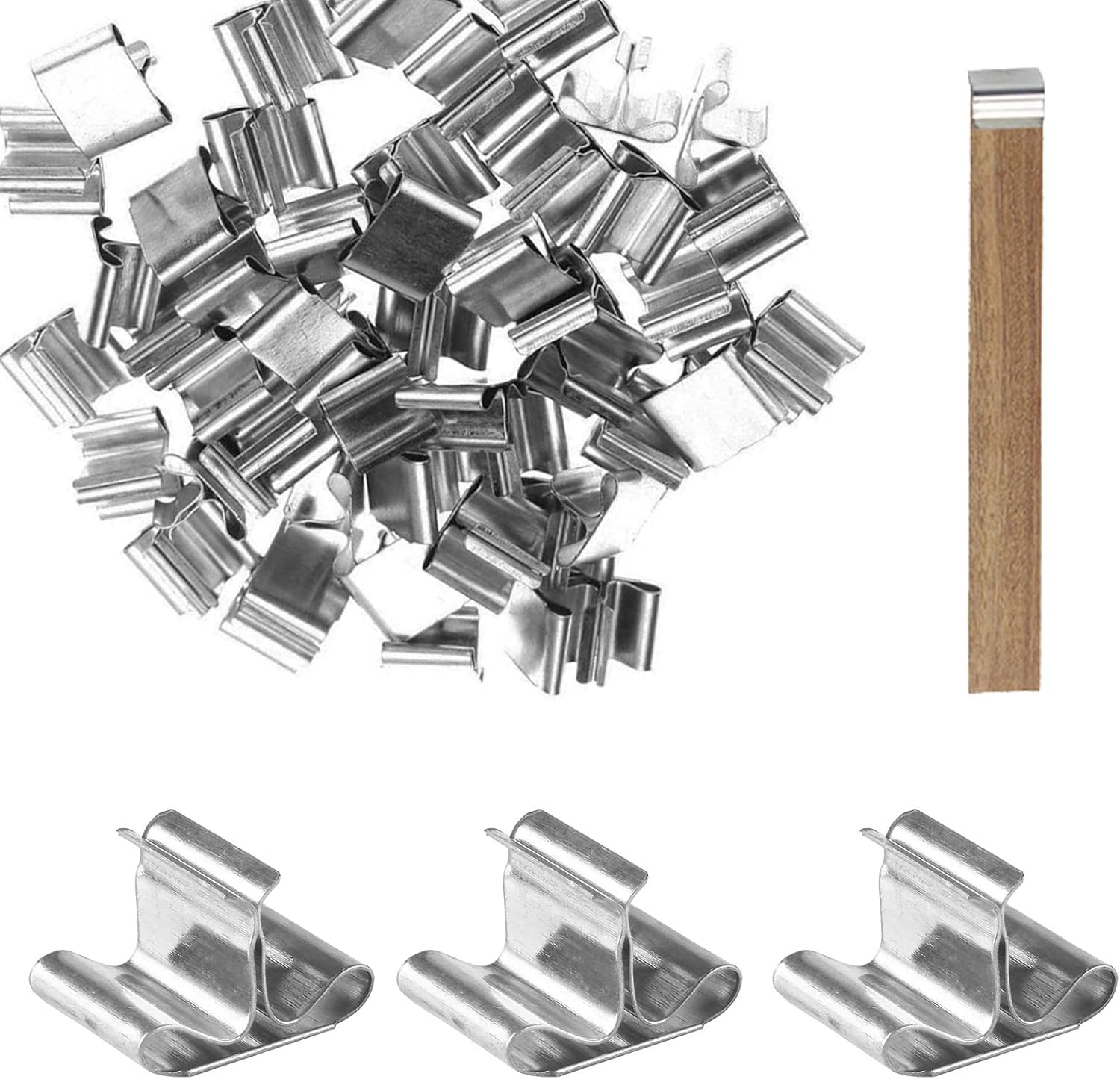 UOIENRT 100 Pcs Wood Candle Wick Base Clips for Candle