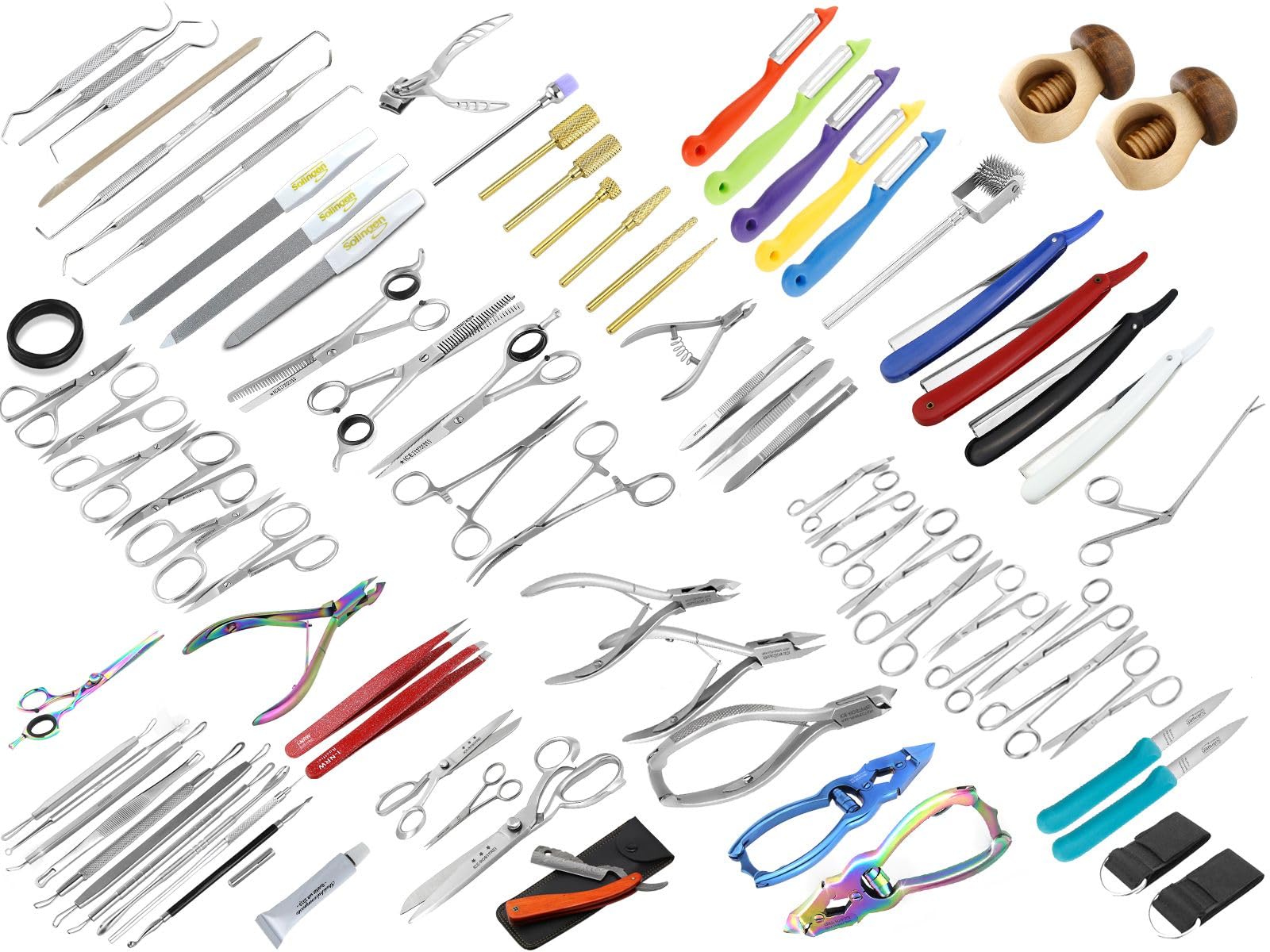 Beauty Stahlwaren 100 Teile Restposten Paket aus Lagerräumung | Mischposten Wundertüte mit Haarscheren, Nagelscheren, Pinzetten, Nagelzangen, Nagelfeilen, Hornhautentferner & Haushaltswaren