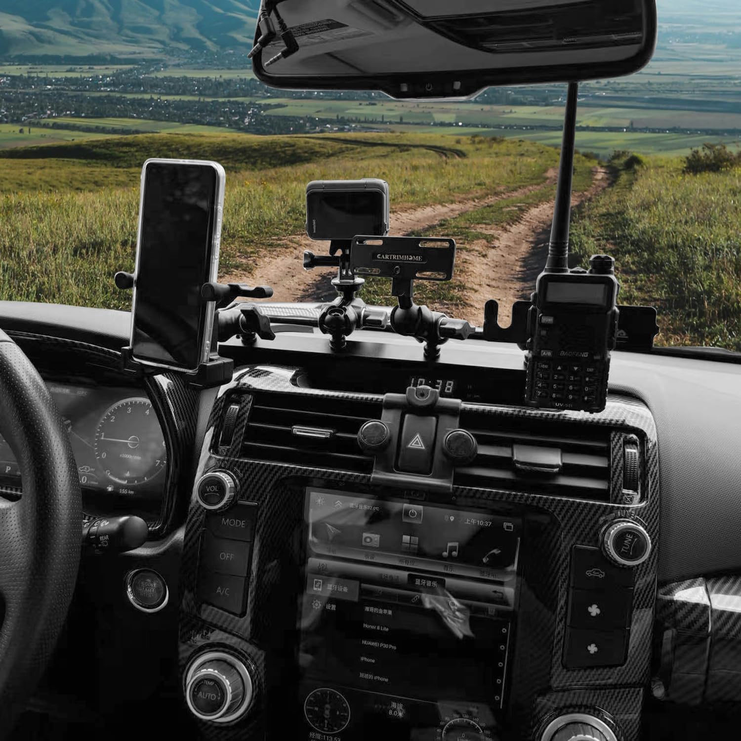 for Toyota 4runner 2010-2024 Alloy Multi-Mount Dash Phone Holder Camera Mount, Practical Mobile Phone Navigation Car Accessories(Not fit for T12)