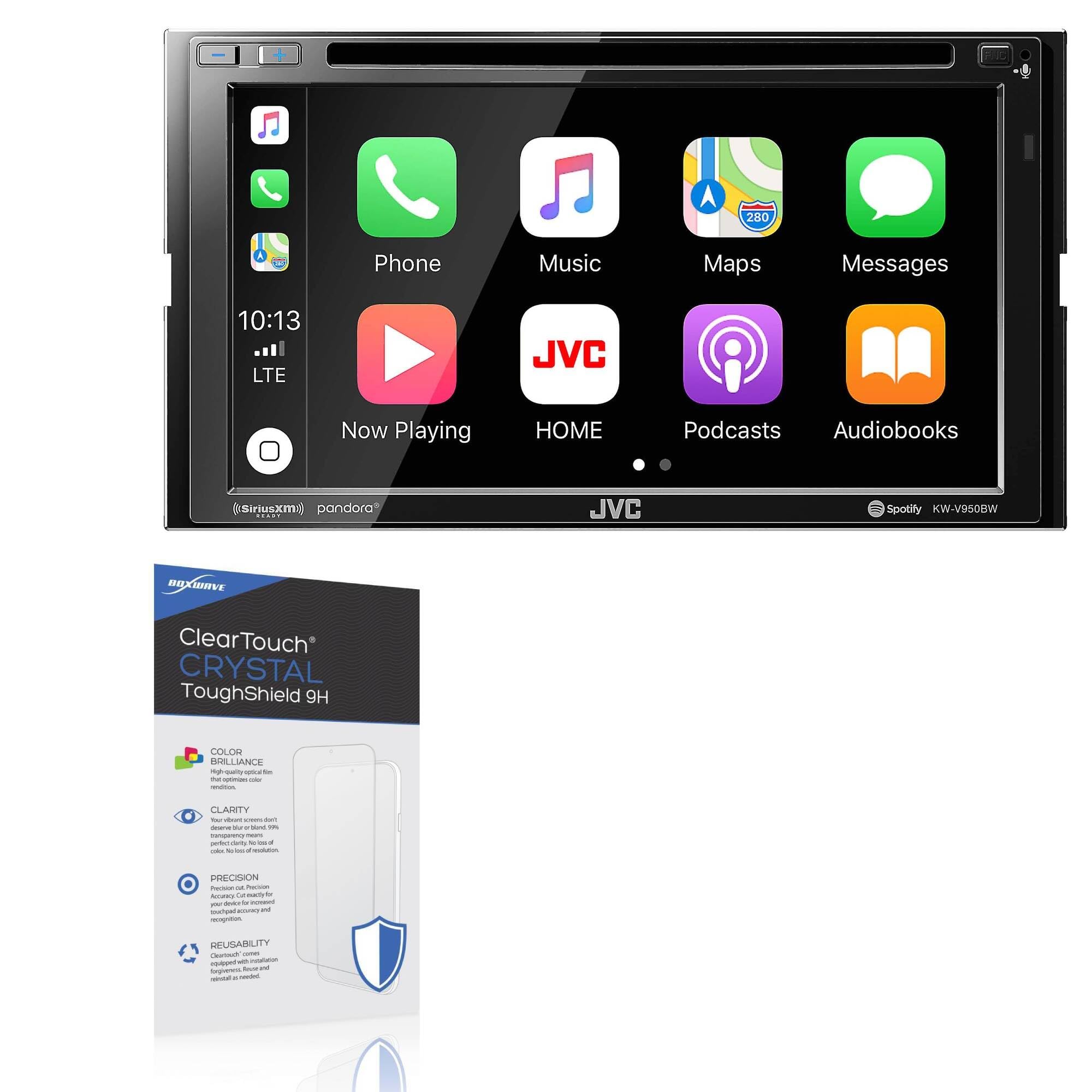 BoxWave Screen Protector Compatible with JVC KW-V950BW - ClearTouch Crystal ToughShield 9H (2-Pack), Clear 9H Tough Flexible Film Screen Protector