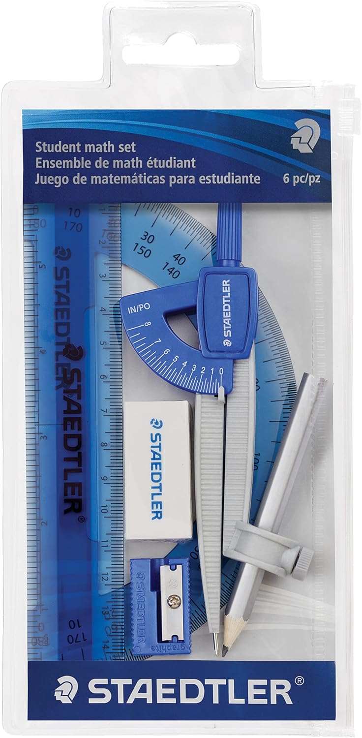 Staedtler Math Set, 6 Piece Zippered Pouch (557-50 WP6)
