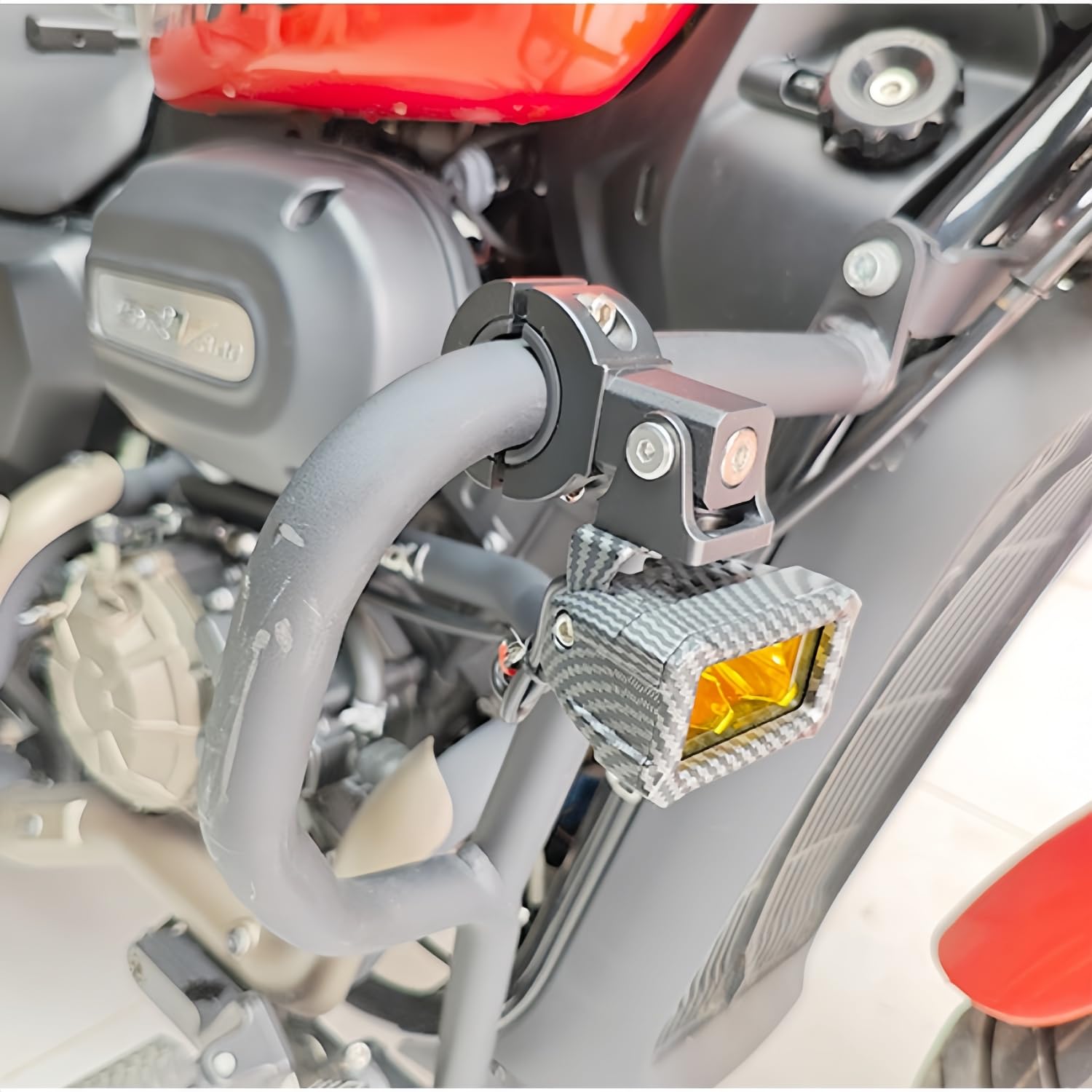 Supporto Del Faro Motociclo Staffa Di Montaggio Antinebbia Regolazione A 360 Gradi Adatto Per Barre Di Protezione Da 18 A 32 mm