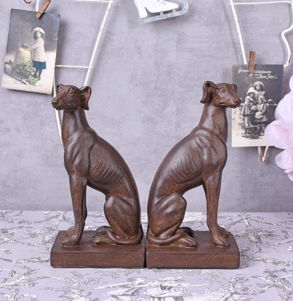 Buchstützen Hunde Windhund Art Deco Antik Elegant Set 2 St. CW043 Palazzo Exklusiv
