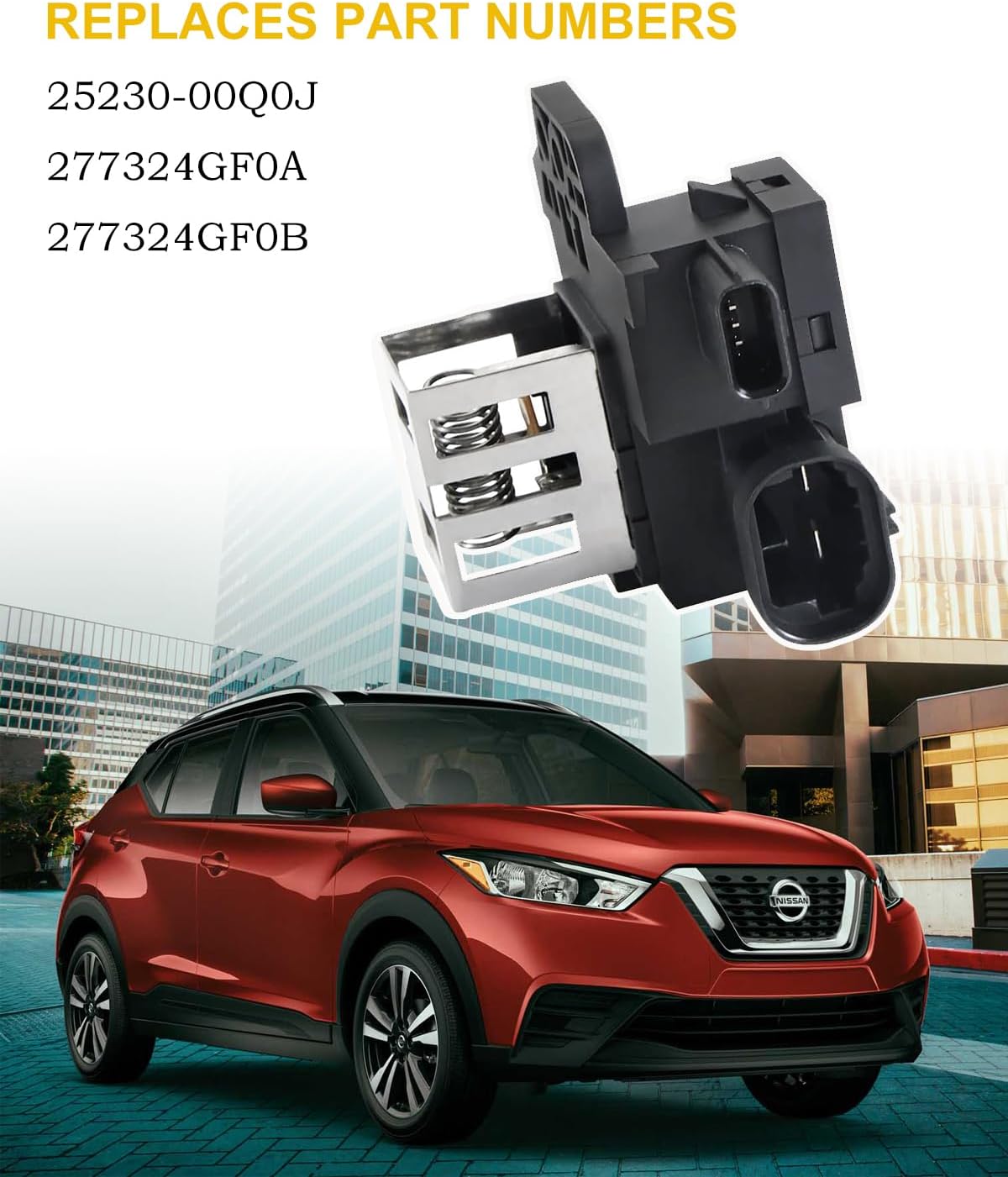 Engine Cooling Fan Relay Resistor Compatible with Nissan Kicks 2018-2024 Sentra Versa 2020-2024 Replaces #25230-00Q0J,277324GF0A,277324GF0B