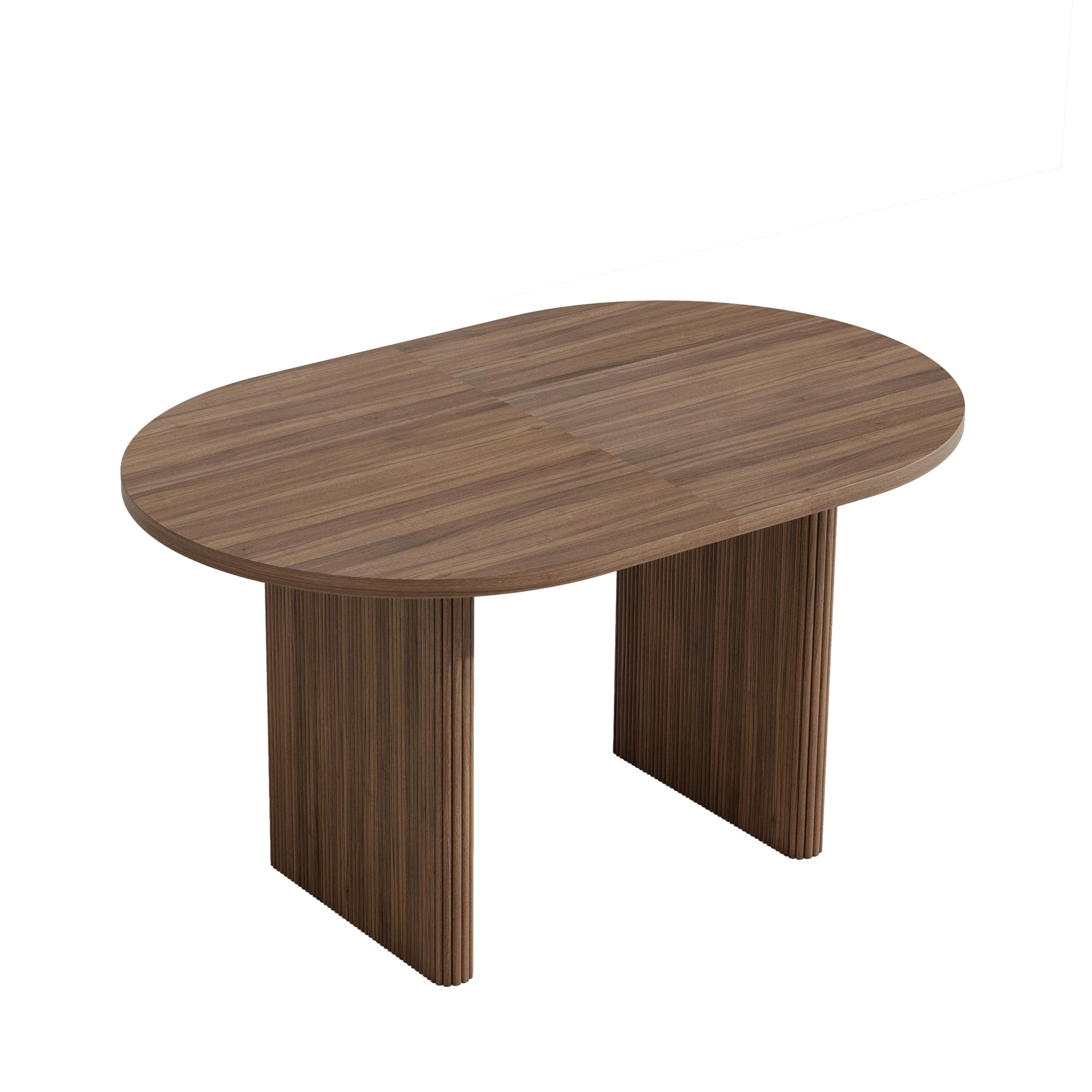 Tavolo da pranzo allungabile 140/200 x 90 cm, tavolo da pranzo per 6-8 persone, tavolo da cucina con piano da 3 cm, angoli arrotondati e gambe lamellari, moderno tavolo da pranzo in noce (noce