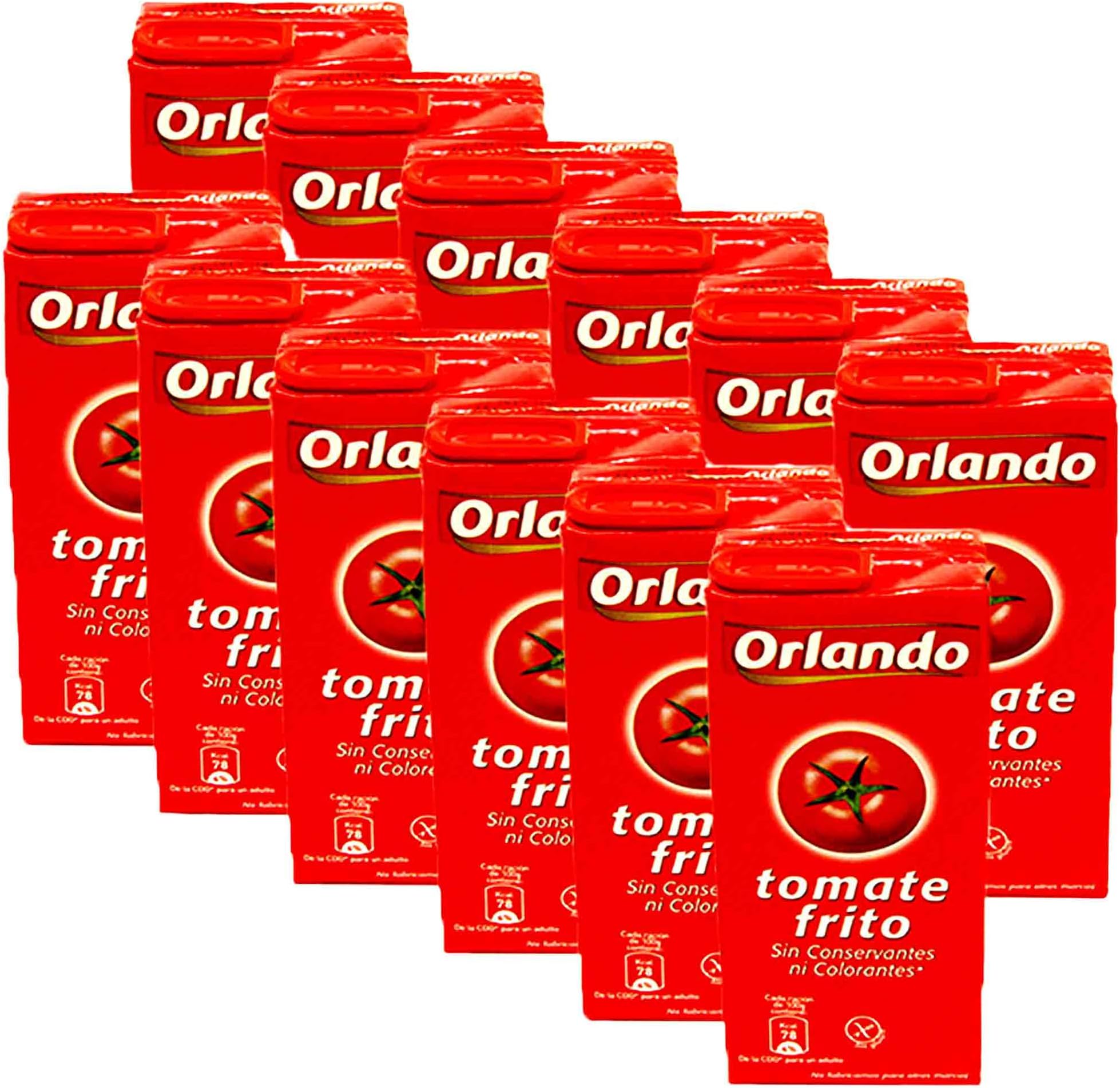 Tomato Sauce Orlando Tomate Frito Sofrito Base Fritos Smooth Pasta Sauce Gluten Free & Vegan 350g, Pack of 12
