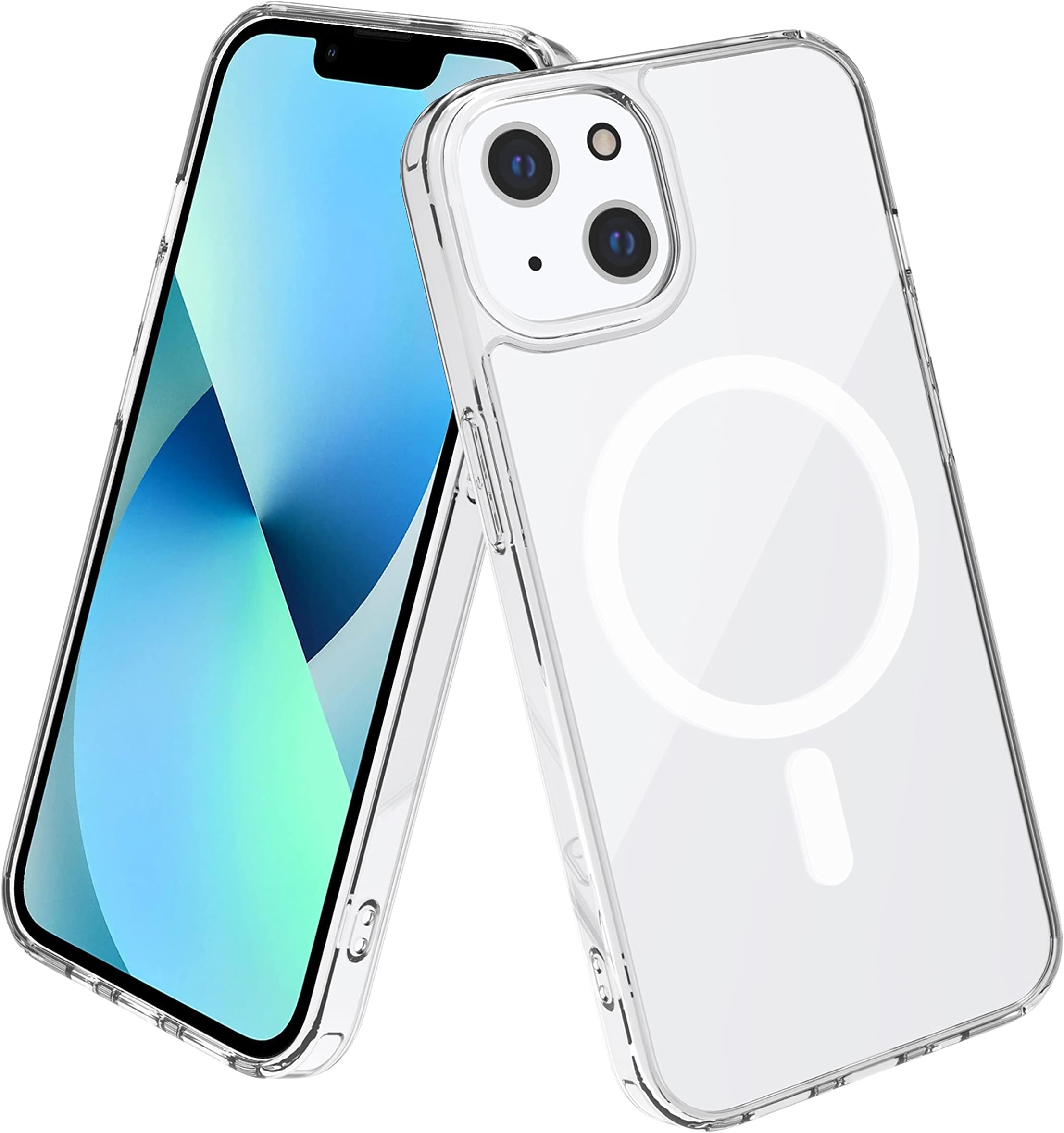 leChivée for iPhone 13 Mag Safe Case, iPhone 13 Clear Case with Magnetic Anti-Yellowing Scratch Shockproof Hard Back Phone Protective Cover for iPhone 13 6.1 inch 2021