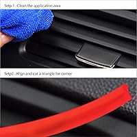 Vista 7 de Tira de ajuste de hueco para panel de puerta de moldura decorativa roja para interior de automóvil de 10 pies (9.8 ft)